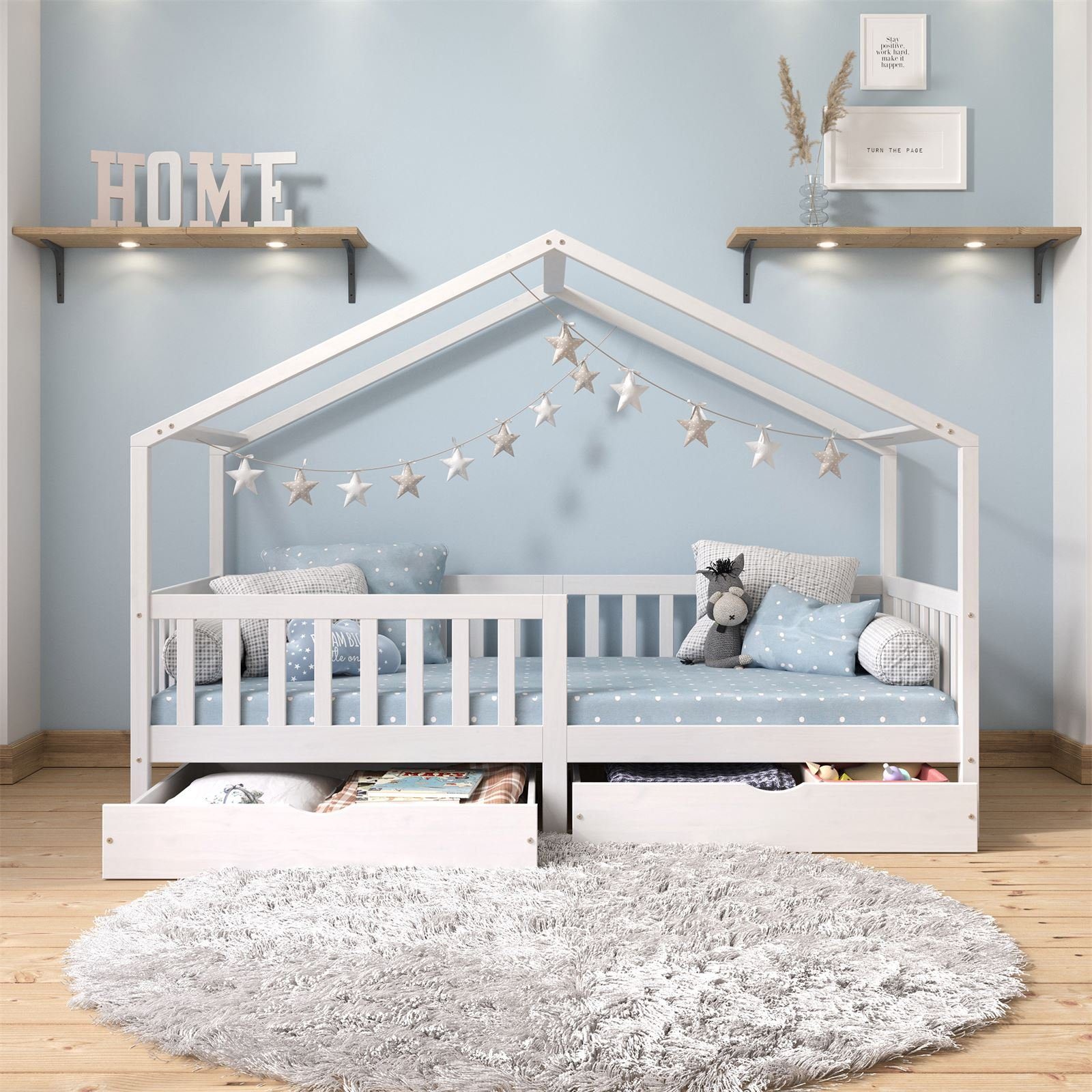 IDIMEX Kinderbett ELEA, Hausbett Montessori Bett Kinderbett Tipibett 90 x 2 günstig online kaufen