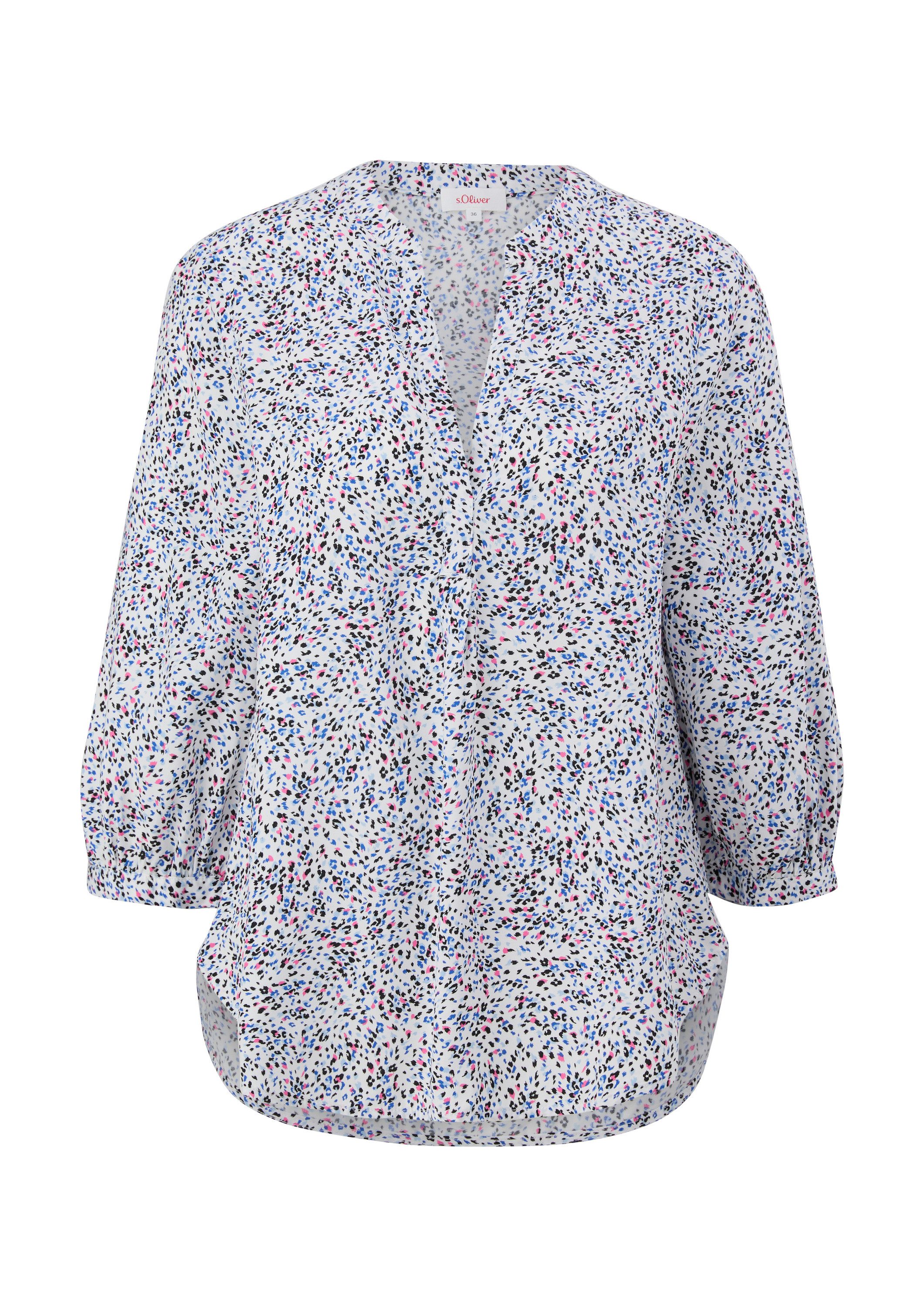 s.Oliver Kurzarmbluse Bluse Viskosebluse mit Tunika-Ausschnitt günstig online kaufen