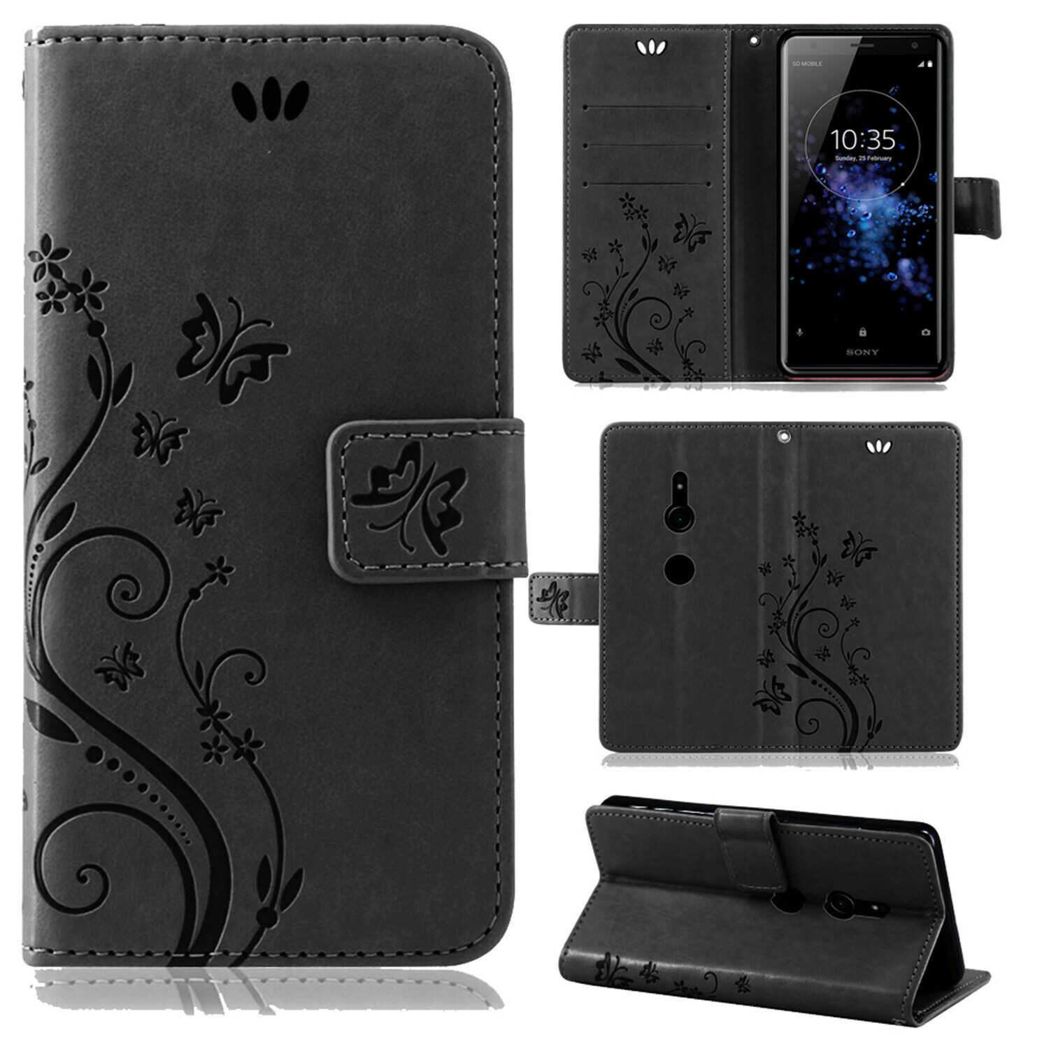 betterfon Handyhülle Handytasche für Sony Schutzhülle Klapphülle, Bookstyle-Hülle: Magnetverschluss 3 Kartenfächer & Standfunktion