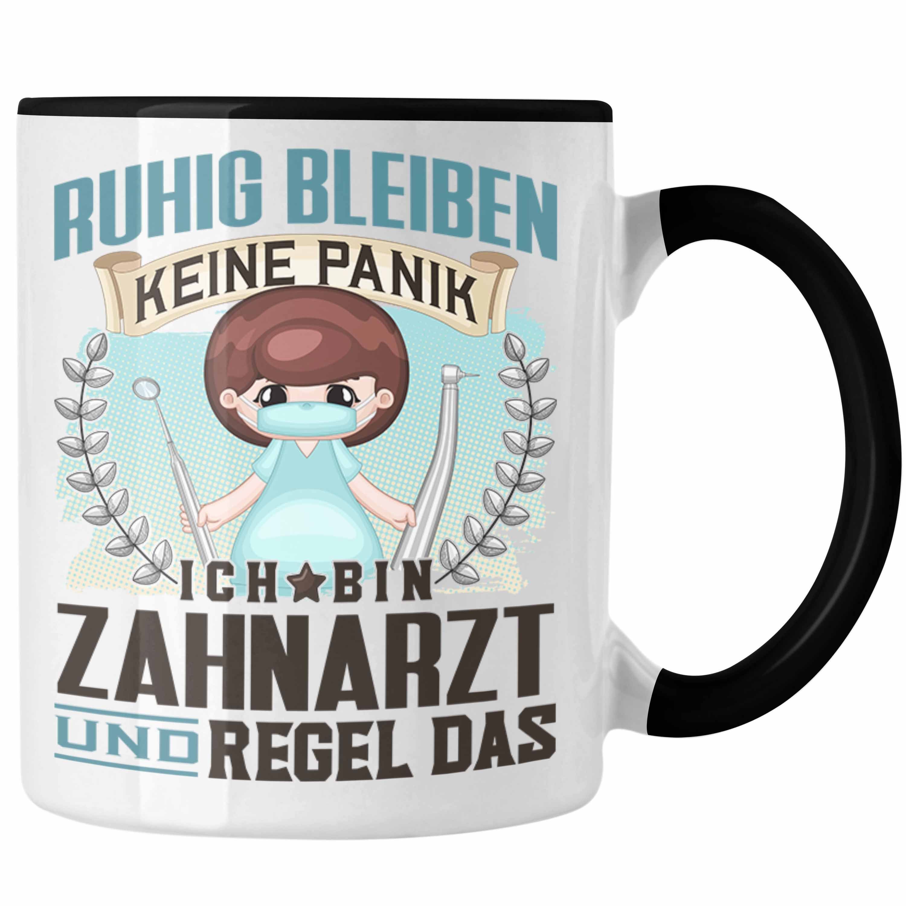 Trendation Tasse Trendation - Zahnarzt Tasse Geschenk Lustiger Spruch Männer Ruhig Blei Schwarz