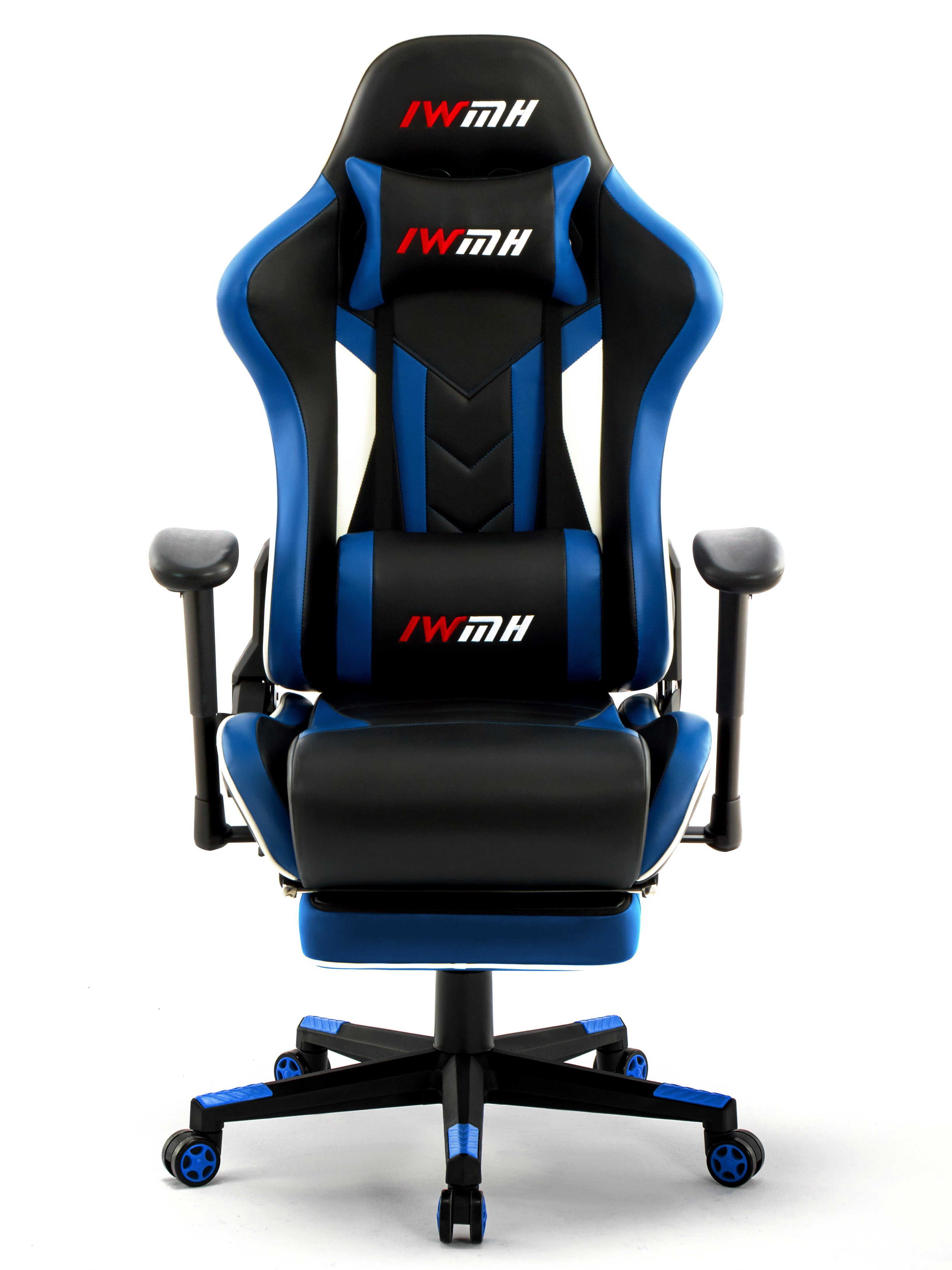 Versenkbarer Fußstütze Intimate Heart Ergonomischer Bürostuhl mit blau WM Gaming-Stuhl