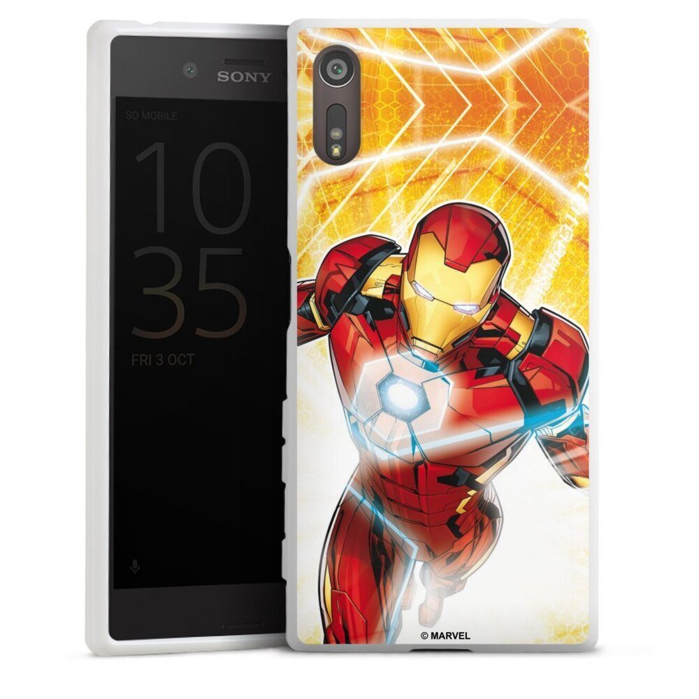 DeinDesign Handyhülle Iron Man on Fire, Sony Xperia XZ Silikon Hülle Bumper Case Handy Schutzhülle