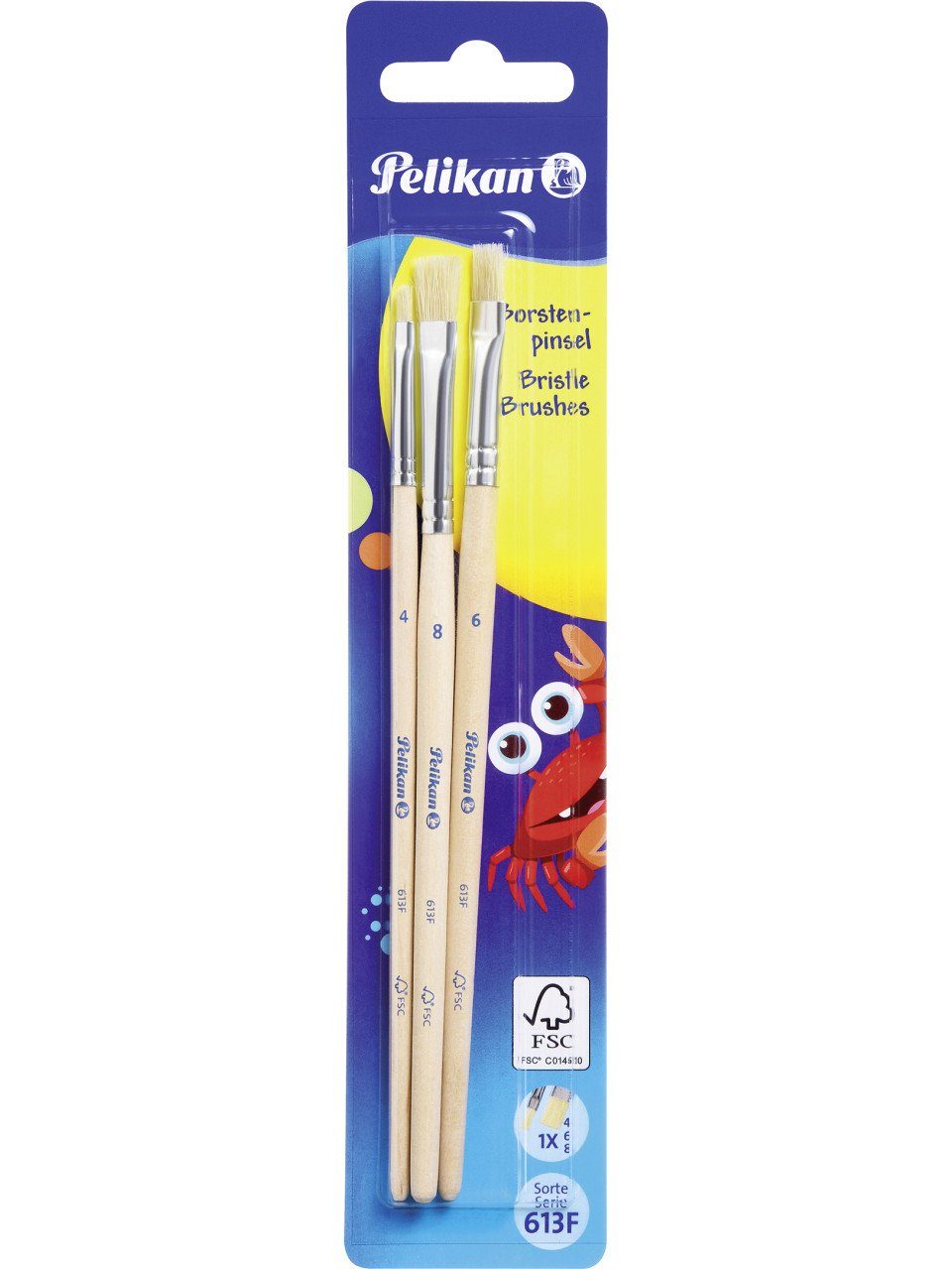 Pelikan Collegeblock Pelikan Borstenpinsel S613F/4/6/8