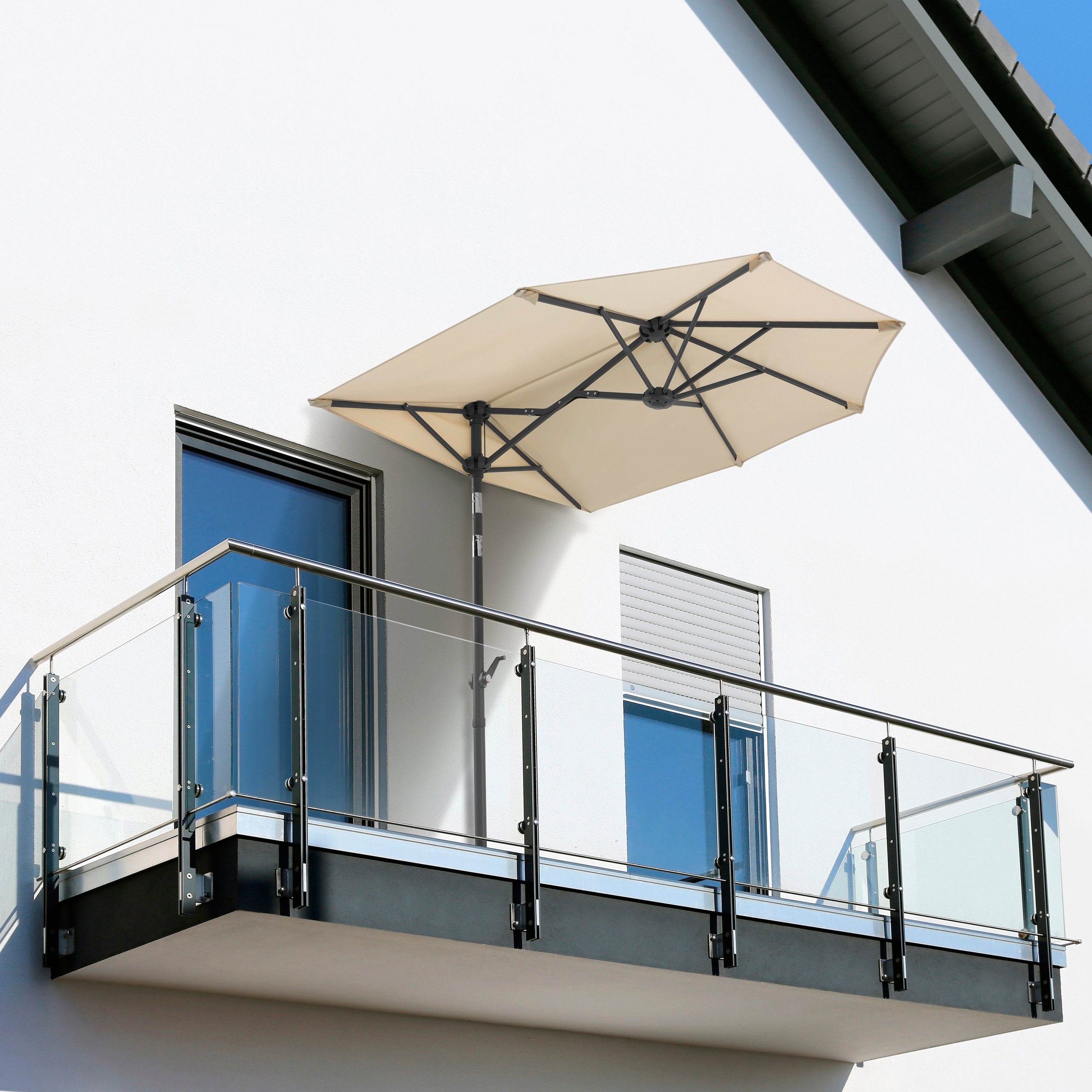 Schneider Schirme Balkonschirm »Salerno mezza«, LxB: 150x150 cm, mit  Schutzhülle, ohne Schirmständer