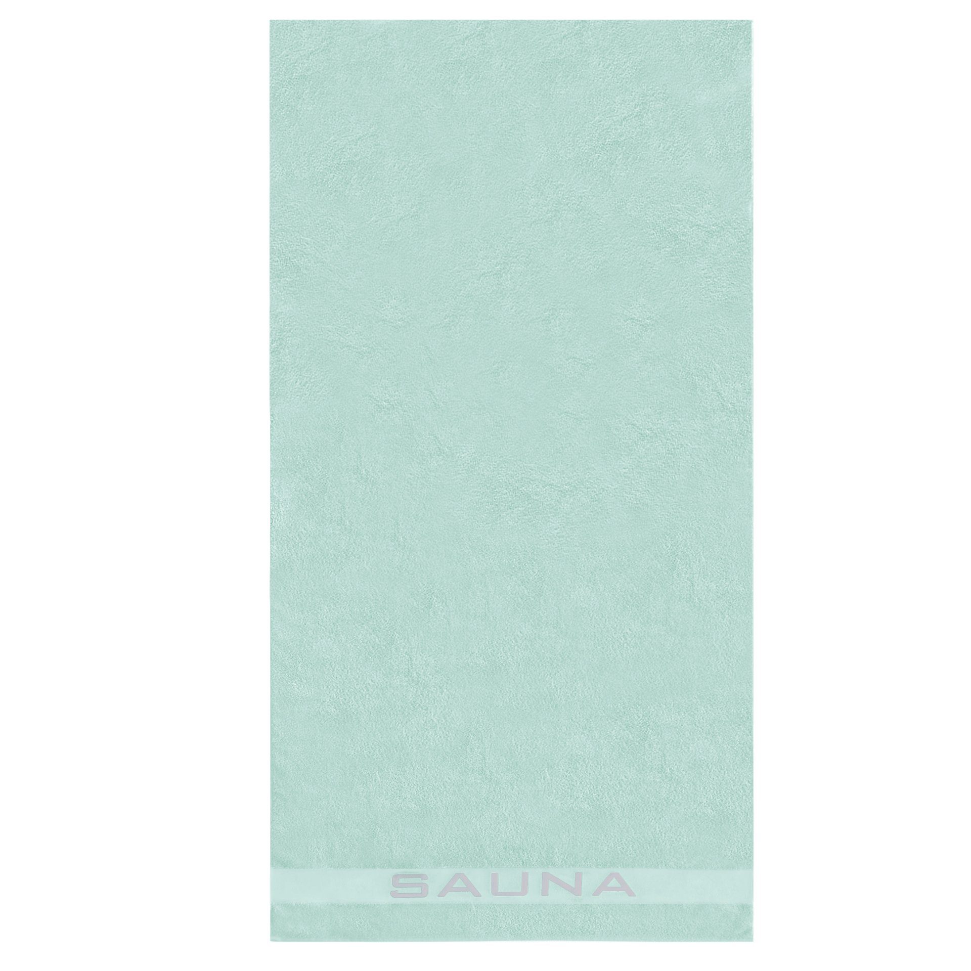 Saunatuch Colares, (1-St), Saunatuch Baumwolle mit eingewebtem Lifestyle mint Delindo Schriftzug