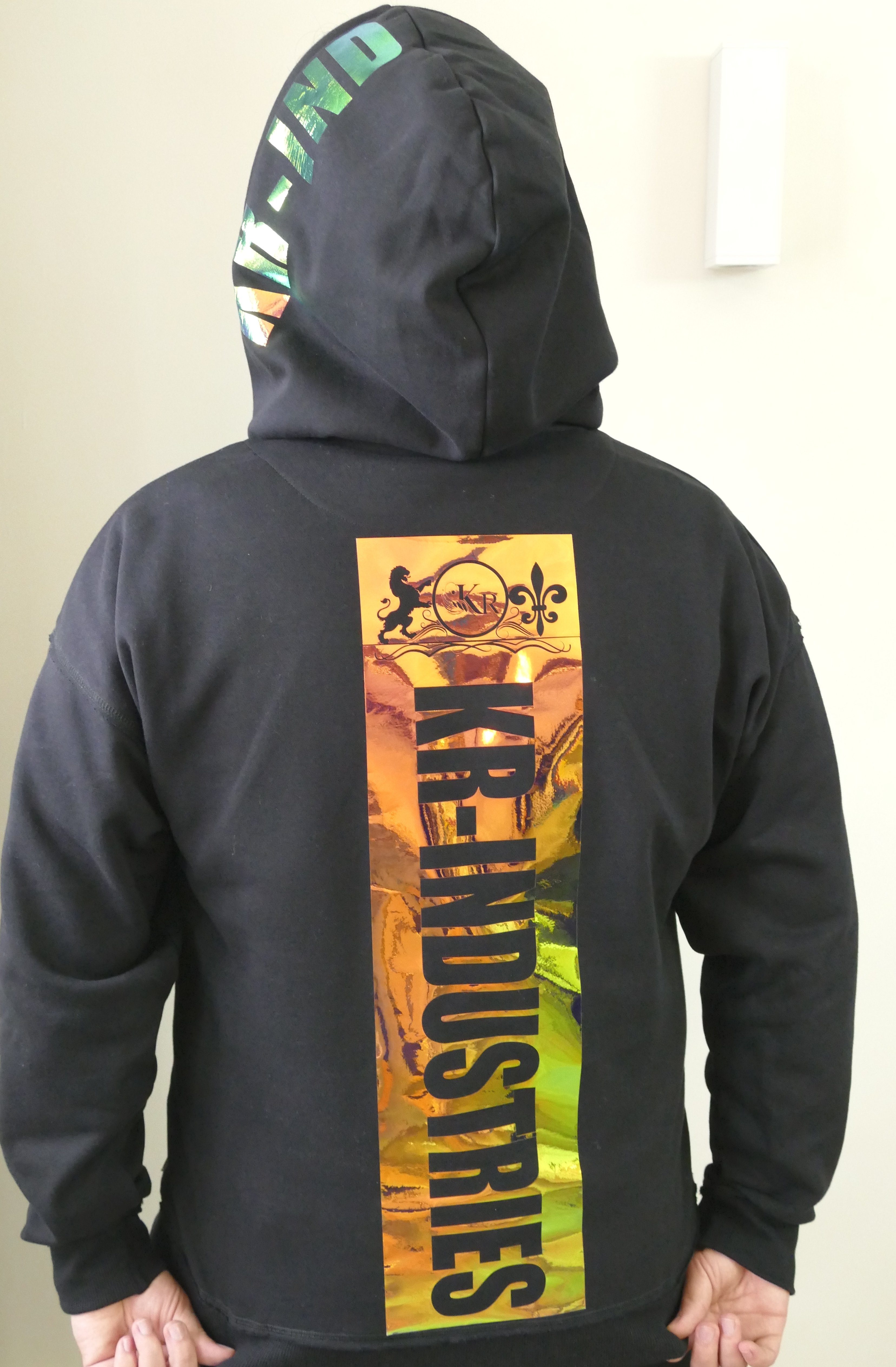 KR-Industries Hoodie Hoodie Oversize Colorful DesignerPullover mit spiegelnde schillernde Optik