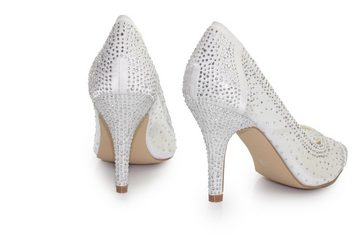 White Lady 930 ivory Mesh-Strass - Brautschuh Pumps