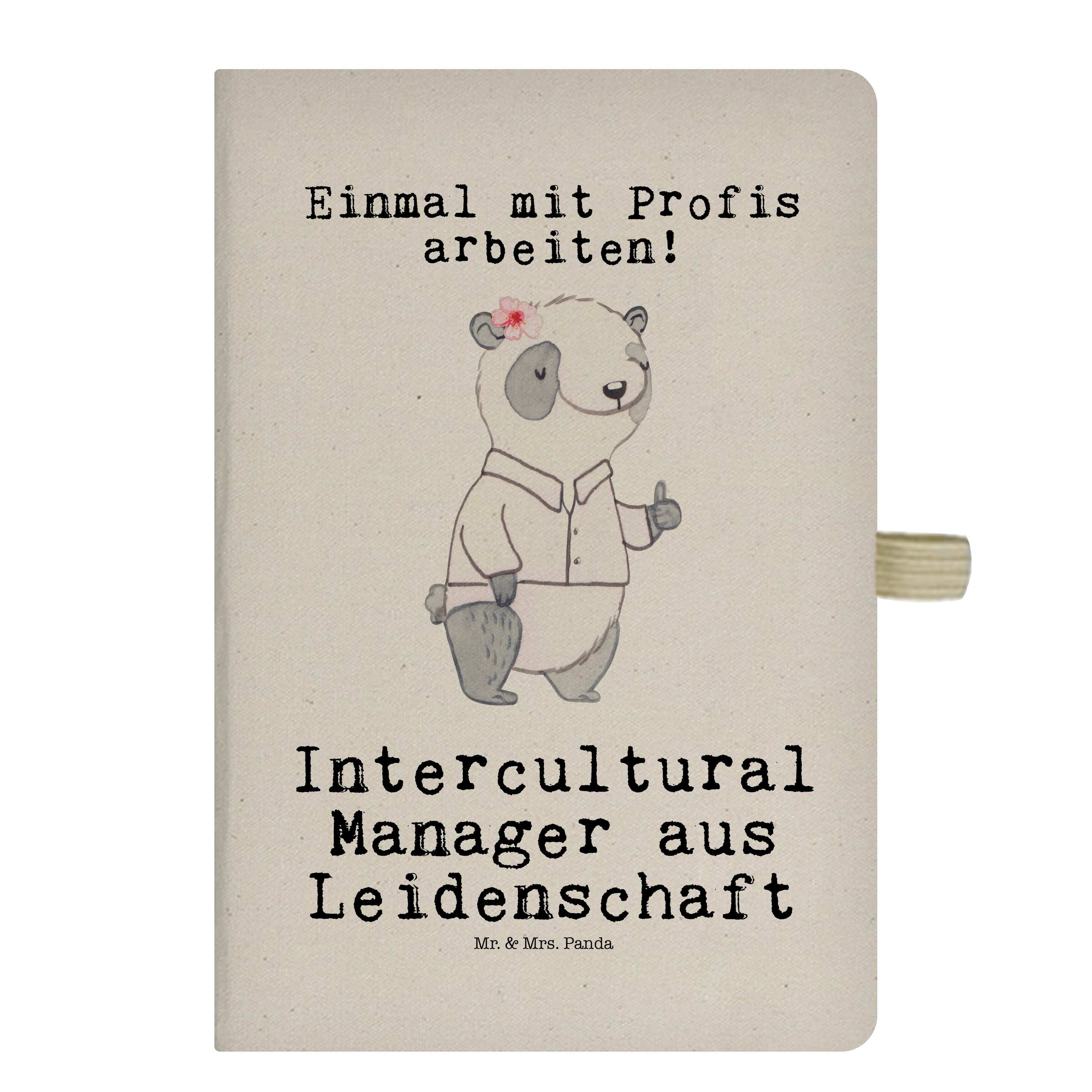 Mr. & Mrs. Panda Notizbuch Intercultural Manager Leidenschaft - Transparent - Geschenk, Arbeitsk Mr. & Mrs. Panda, Naturbelassenes Papier