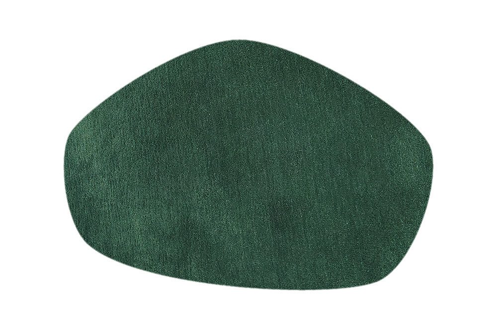 riess-ambiente Designteppich ORGANIC 180x120cm grün - Baumwolle, Hochflor, Indoor, organische Form, oval, Höhe: 2.5 mm, Geeignet für Fußbodenheizungen - ideal für Wohn- und Schlafzimmer
