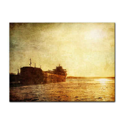 Bilderdepot24 Leinwandbild Old Ship-Vintage - Altes Schiff Vintage, Landschaften