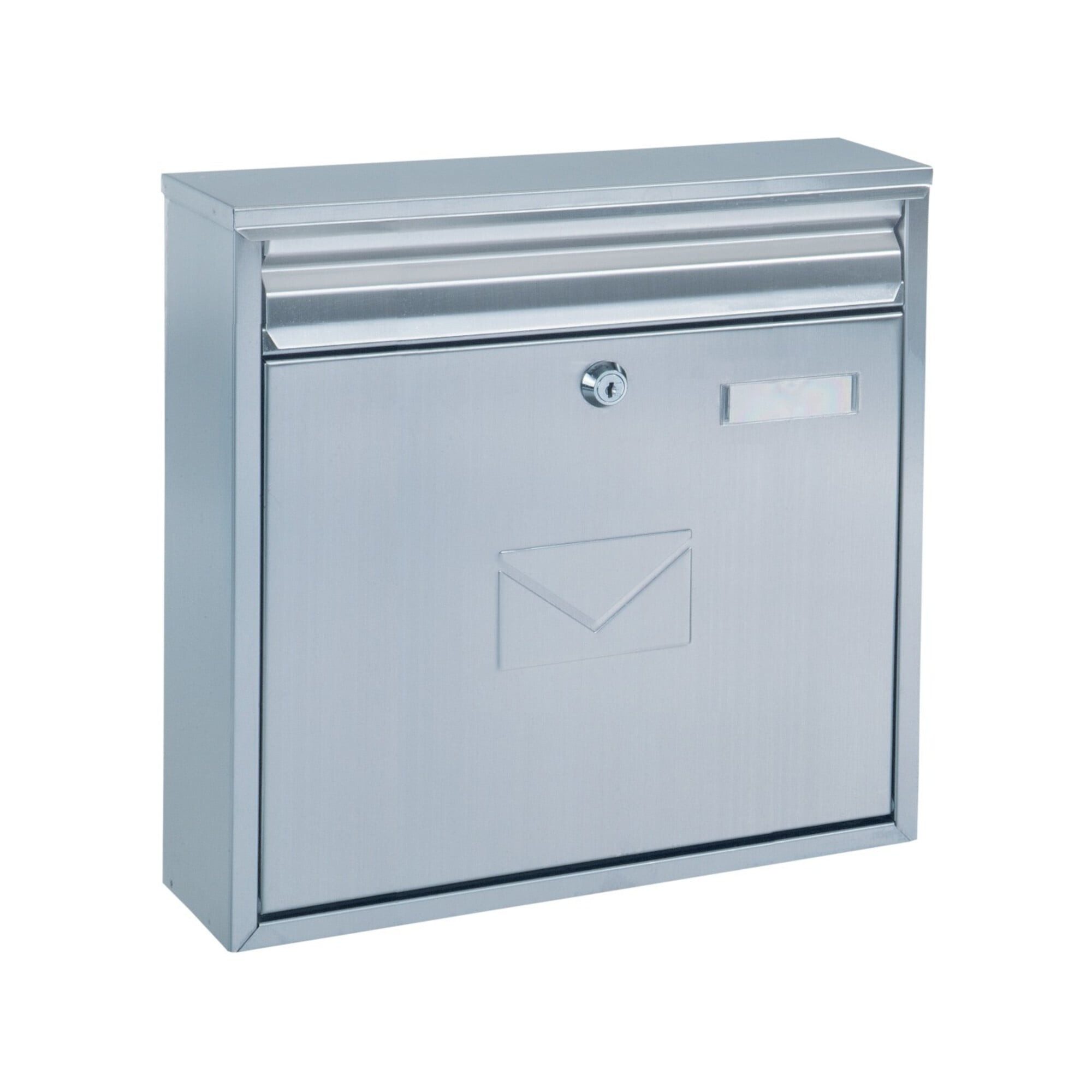 ROTTNER Briefkasten ROTTNER Briefkasten Teramo mit Zylinderschloss Edelstahl matt gebürste