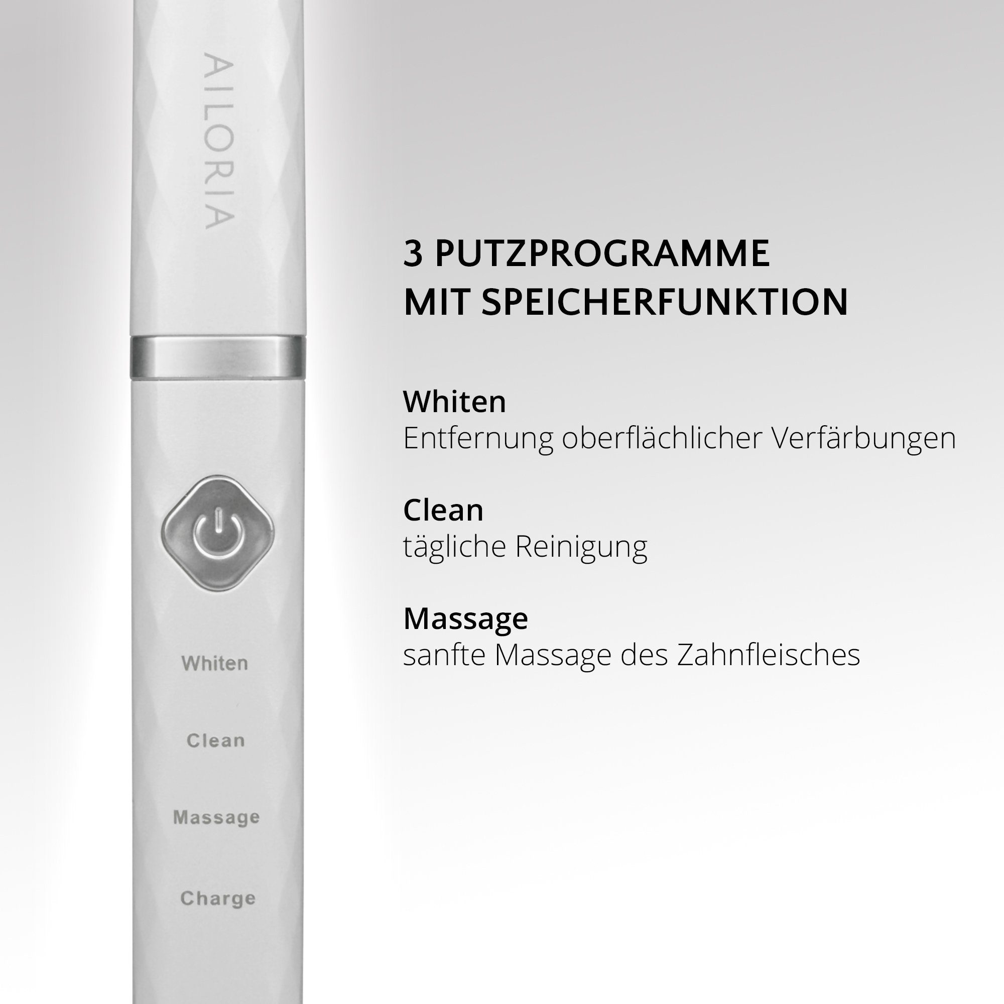 AILORIA Schallzahnbürste FLASH TRAVEL, Easy-Start-Programm