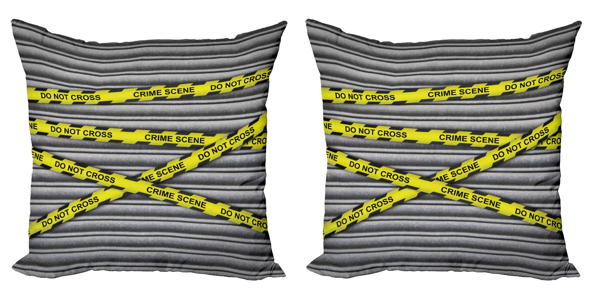 Kissenbezüge Modern Accent Doppelseitiger Digitaldruck, Abakuhaus (2 Stück), Polizei Do not Pass Wraps