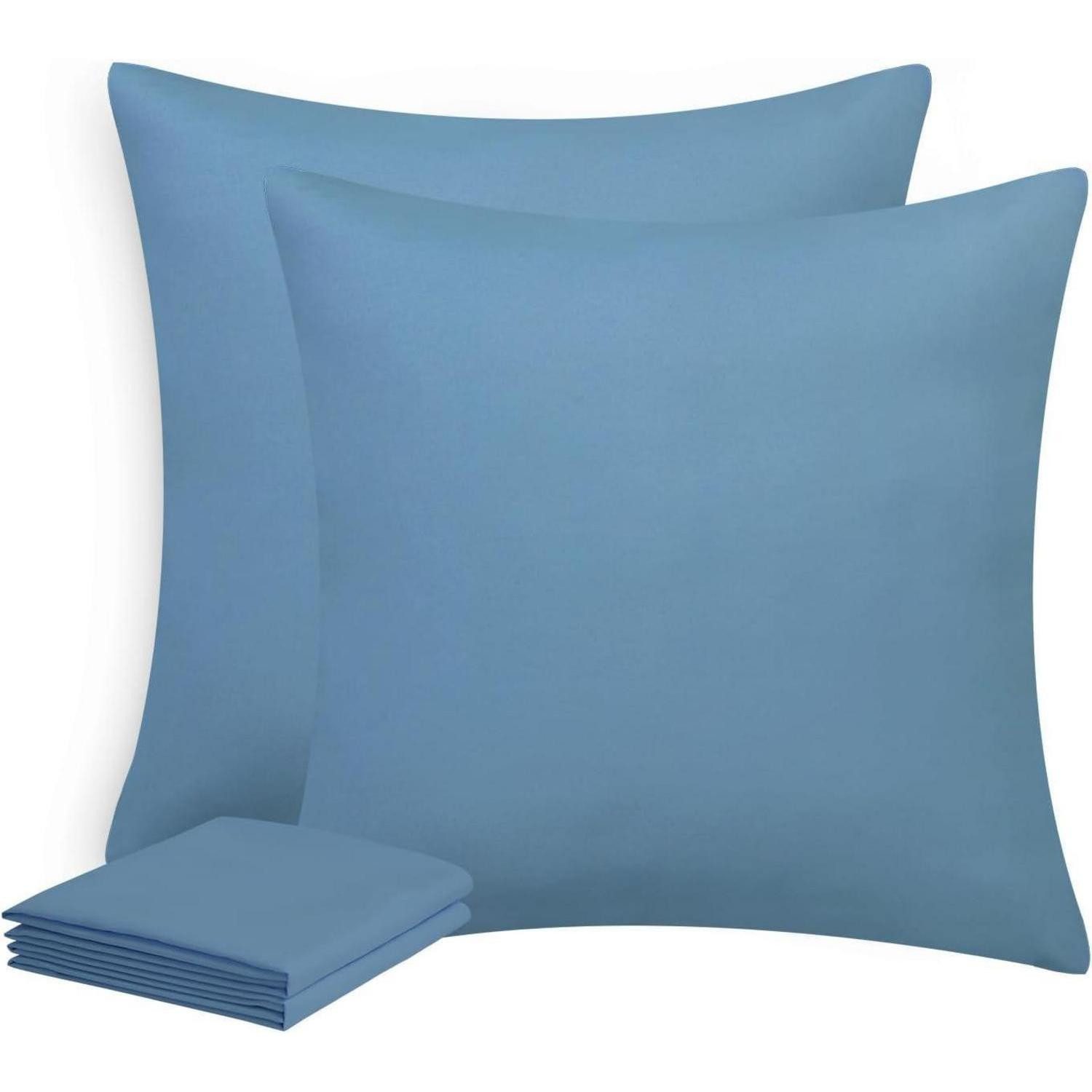 LuxusKollektion Kissenbezug Kissenbezug 80x80 2erSet Reißverschluss Mikrofaser 80x80 Denimblau, (2 Stück)