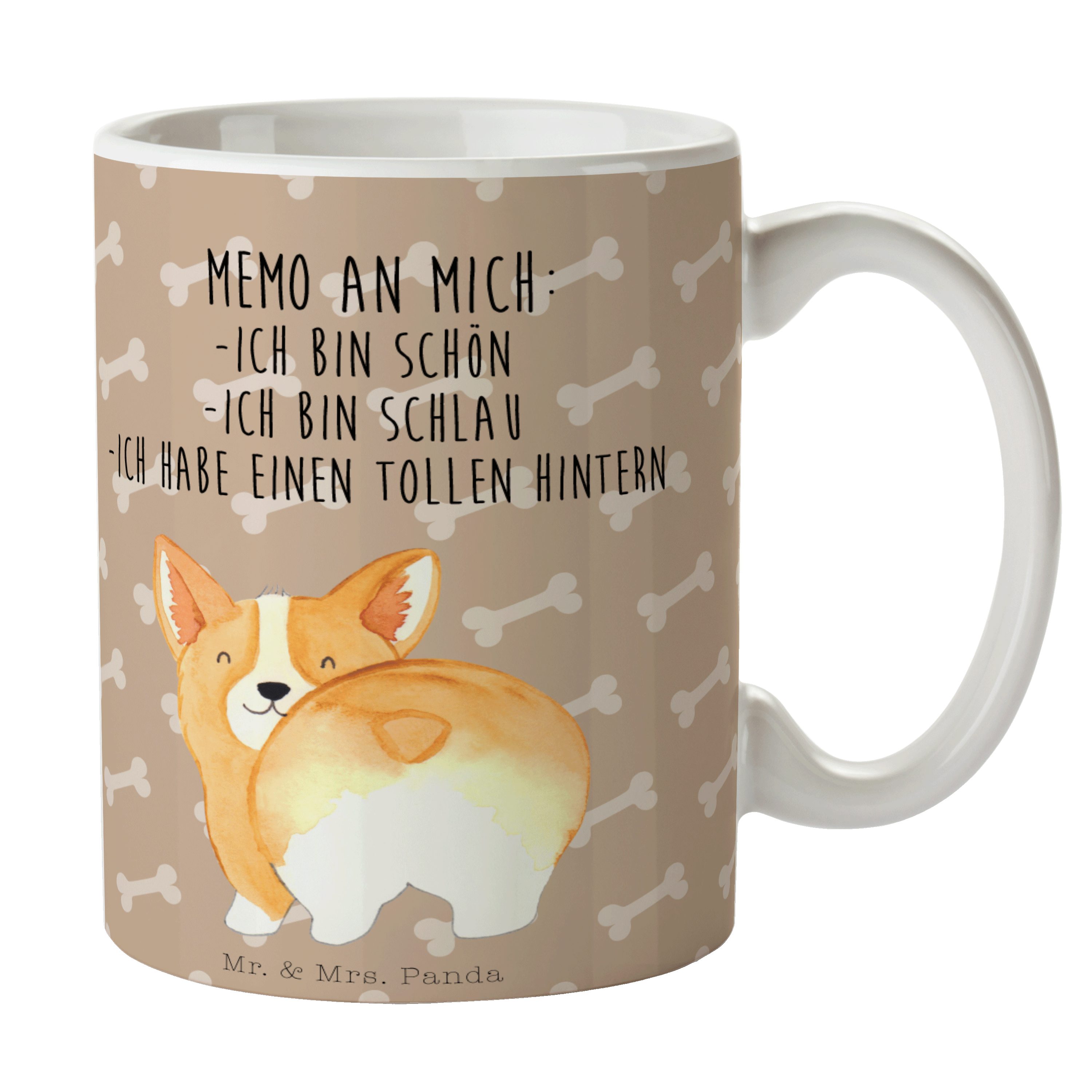 Mr. & Mrs. Panda Tasse Corgi Po - Hundeglück - Geschenk, Tasse Sprüche, Hundeliebe, Tasse, B, Keramik, Einzigartiges Botschaft