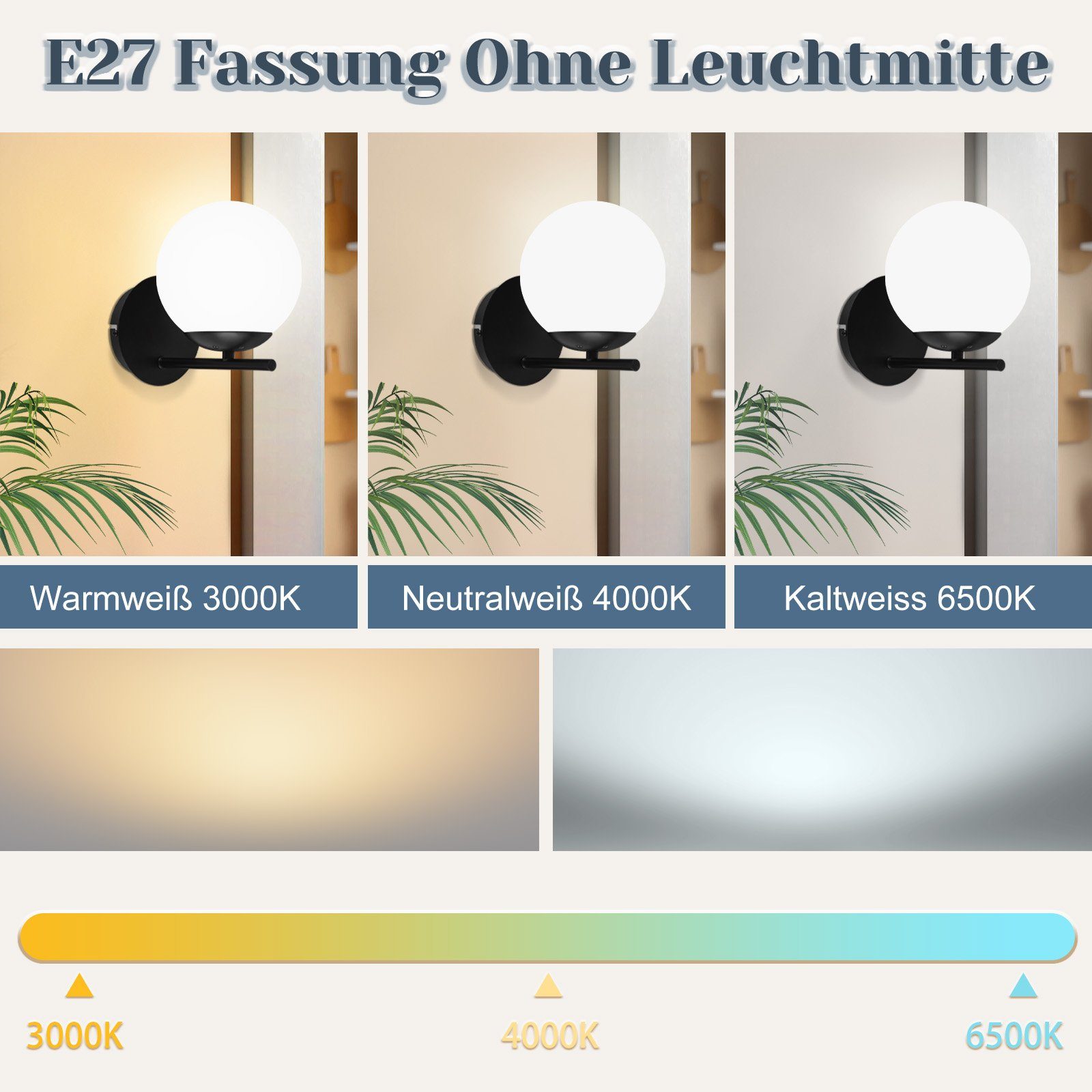 Nettlife Wandleuchte Innen Wandlampe Moderne Glas E27 Fassung, LED wechselb günstig online kaufen