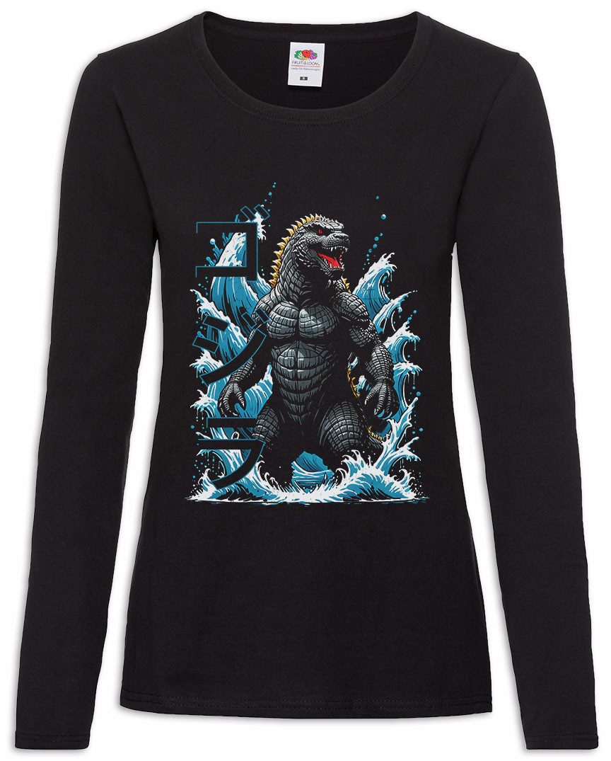 Langarmshirt Nippon Monster Damen Langarmshirt Japan Insel Gojira Kaiju Giant