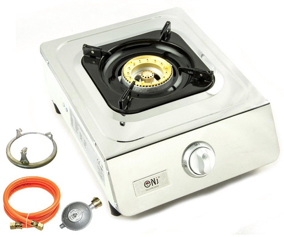 NJ The right choice Gaskocher NGB-100, Gaskocher 1 flammig Campingkocher Edelstahl