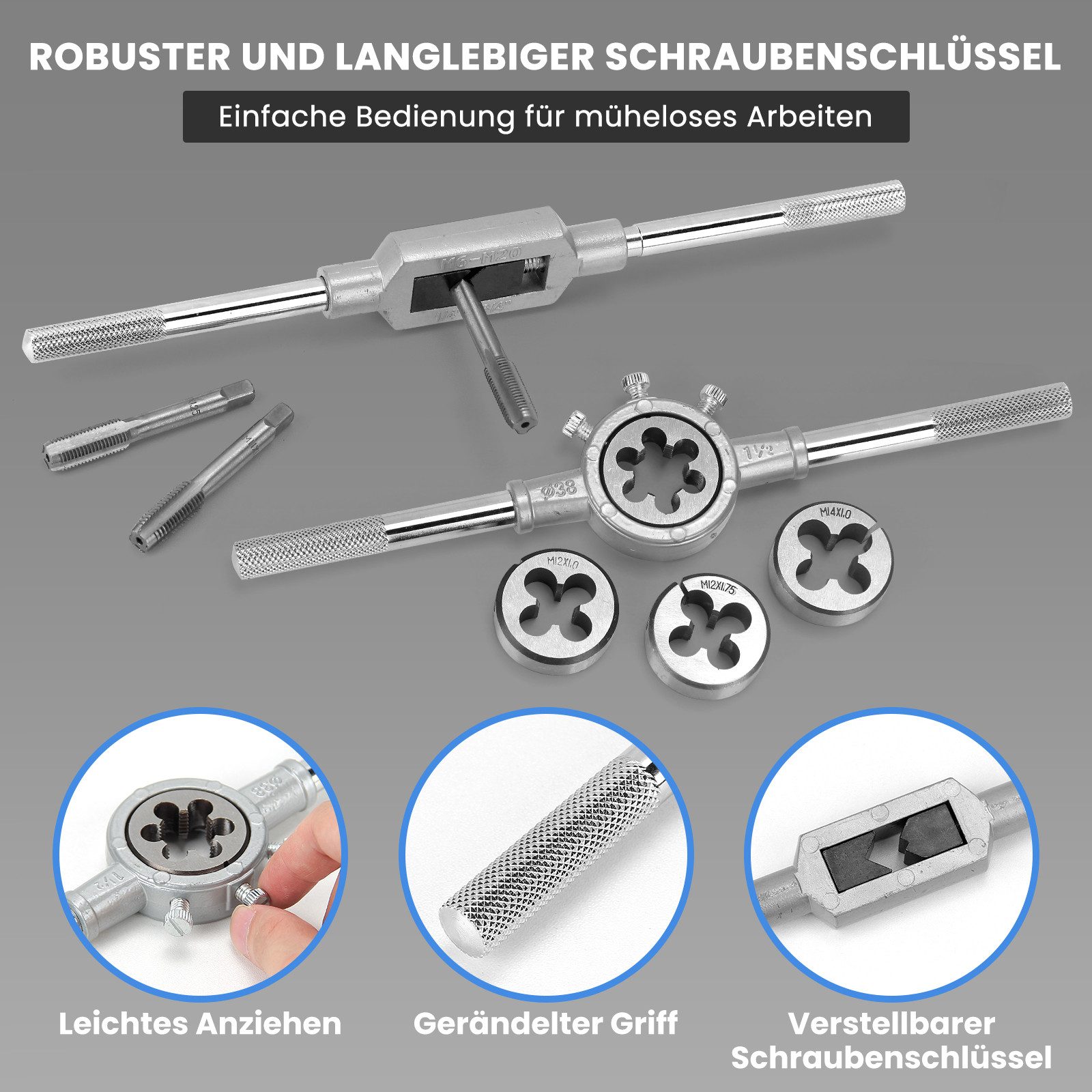 Walter Stahl Germany control Gewindeschneider 110-tlg Gewindeschneider Set mit Werkzeugkasten, Set, 110-tlg., Vielseitiges Werkzeugset, für DIY Reparaturen, Maschinenreparaturen und Teilebearbeitung