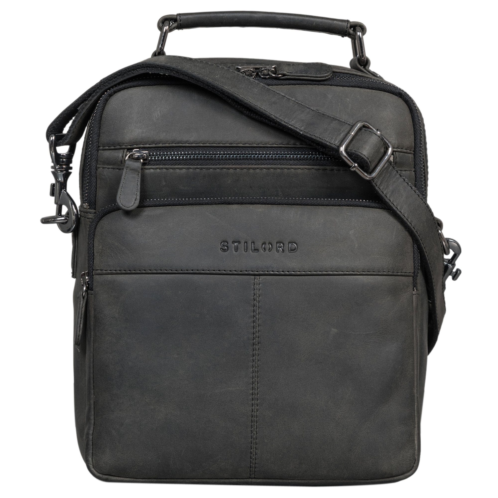 STILORD Schultertasche "Joe" Modische Herrentasche mit Handgriff zum Umhängen aus Leder