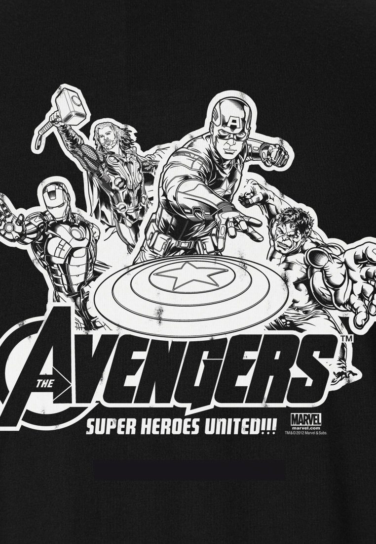 auffälligem Print - - United T-Shirt Heroes mit Marvel Avengers LOGOSHIRT