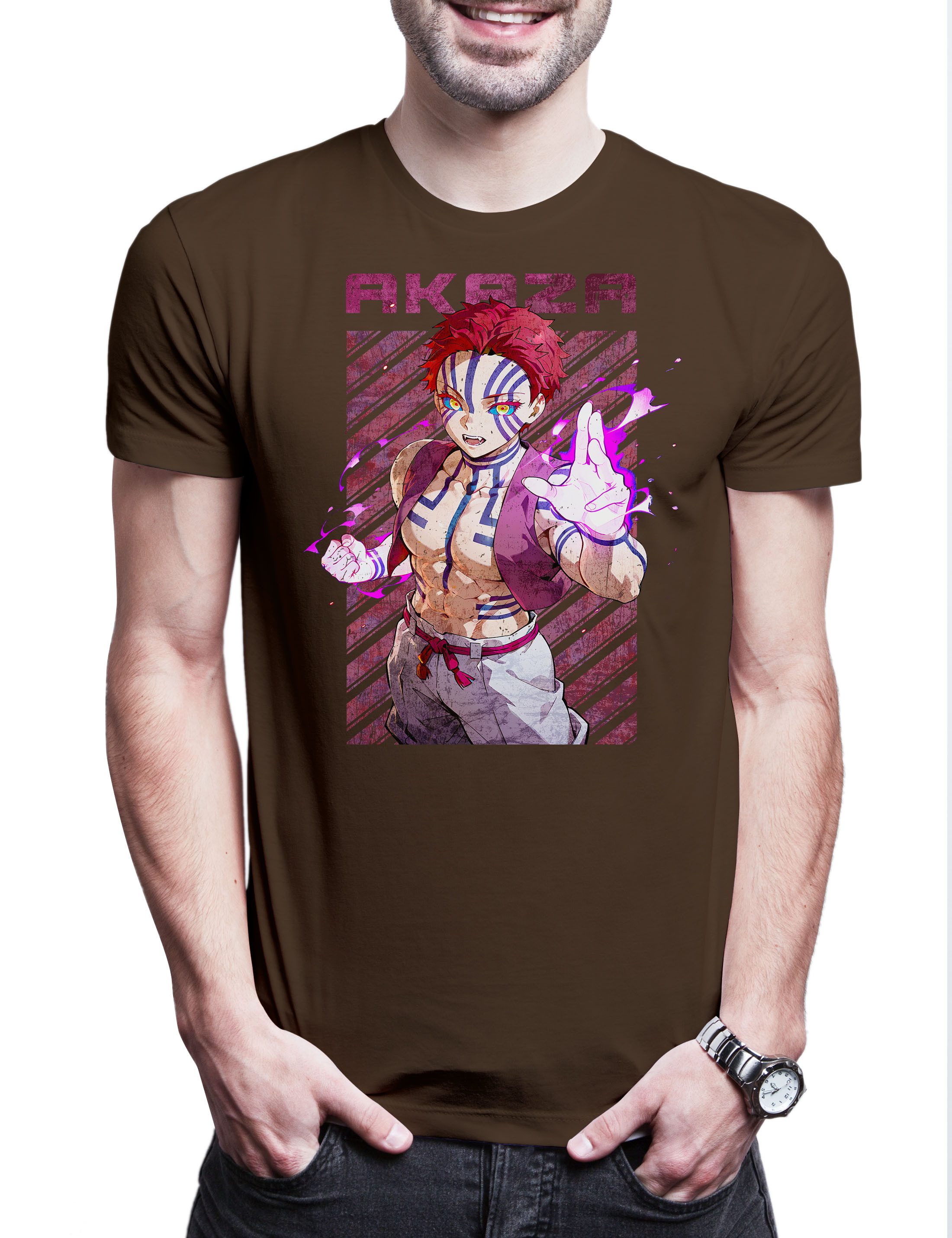 Print-Shirt Anime Akaza 4 Herren T-Shirt Kamado Nezuko Slayer Zenitsu Inosuke