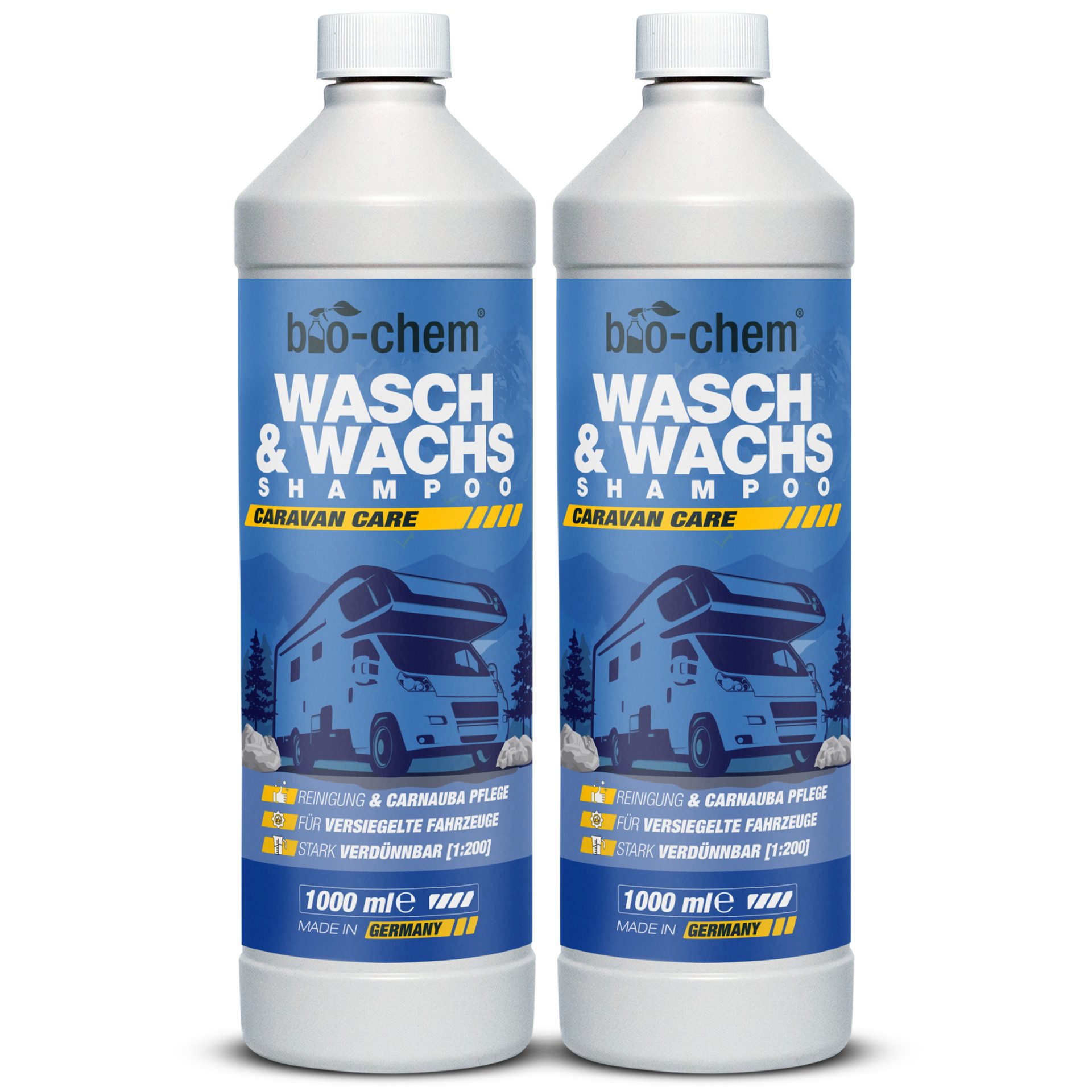 Caravan Wasch&Wachs Shampoo 1L Konzentrat mit Carnaubawachs pH-neutral Autoshampoo