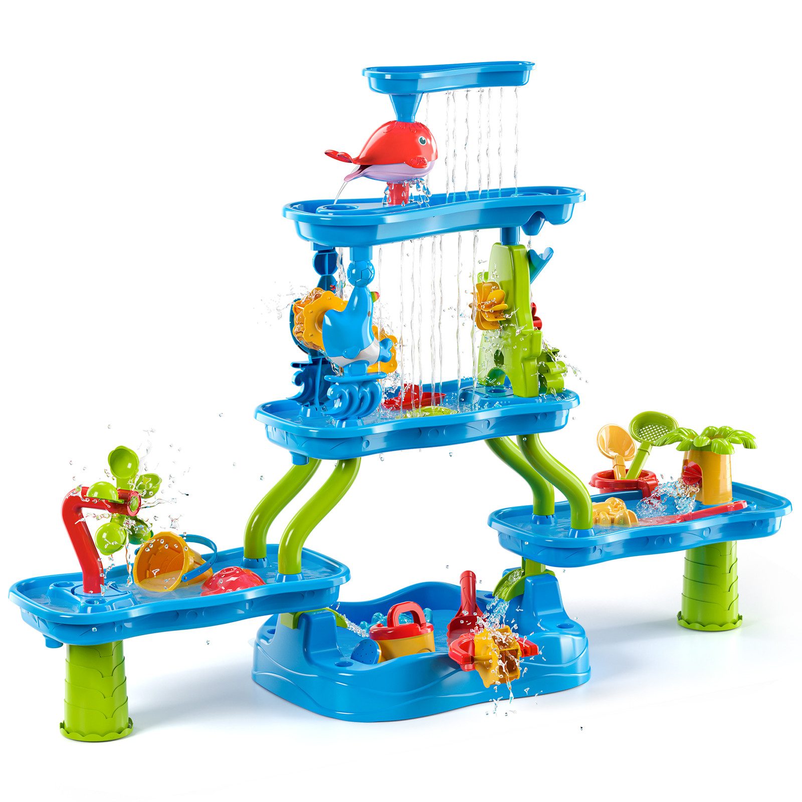 TEMI Wasserspieltisch Sand Spielzeug Sommer Outdoor Spielzeug Wassertisch, günstig online kaufen