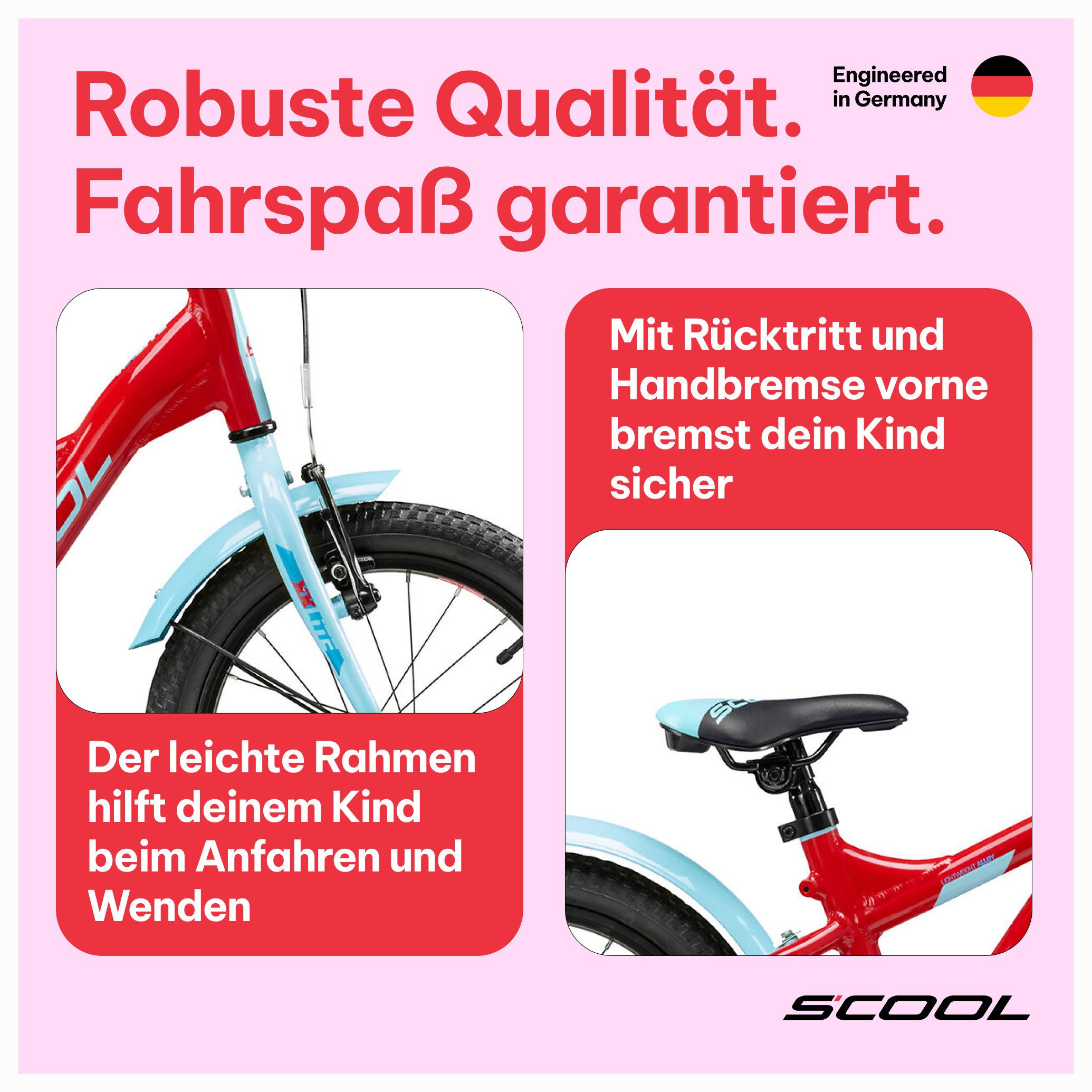 S’COOL Kinderfahrrad XXlite, 1 Gang, 12 / 16 / 18 Zoll