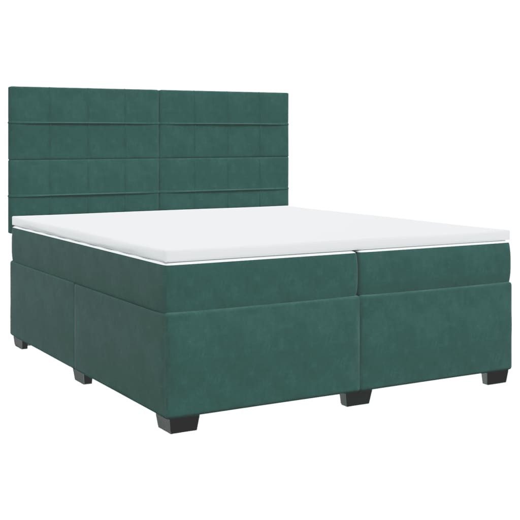 Bett Boxspringbett mit Matratze Dunkelgrün 200x200 cm Samt