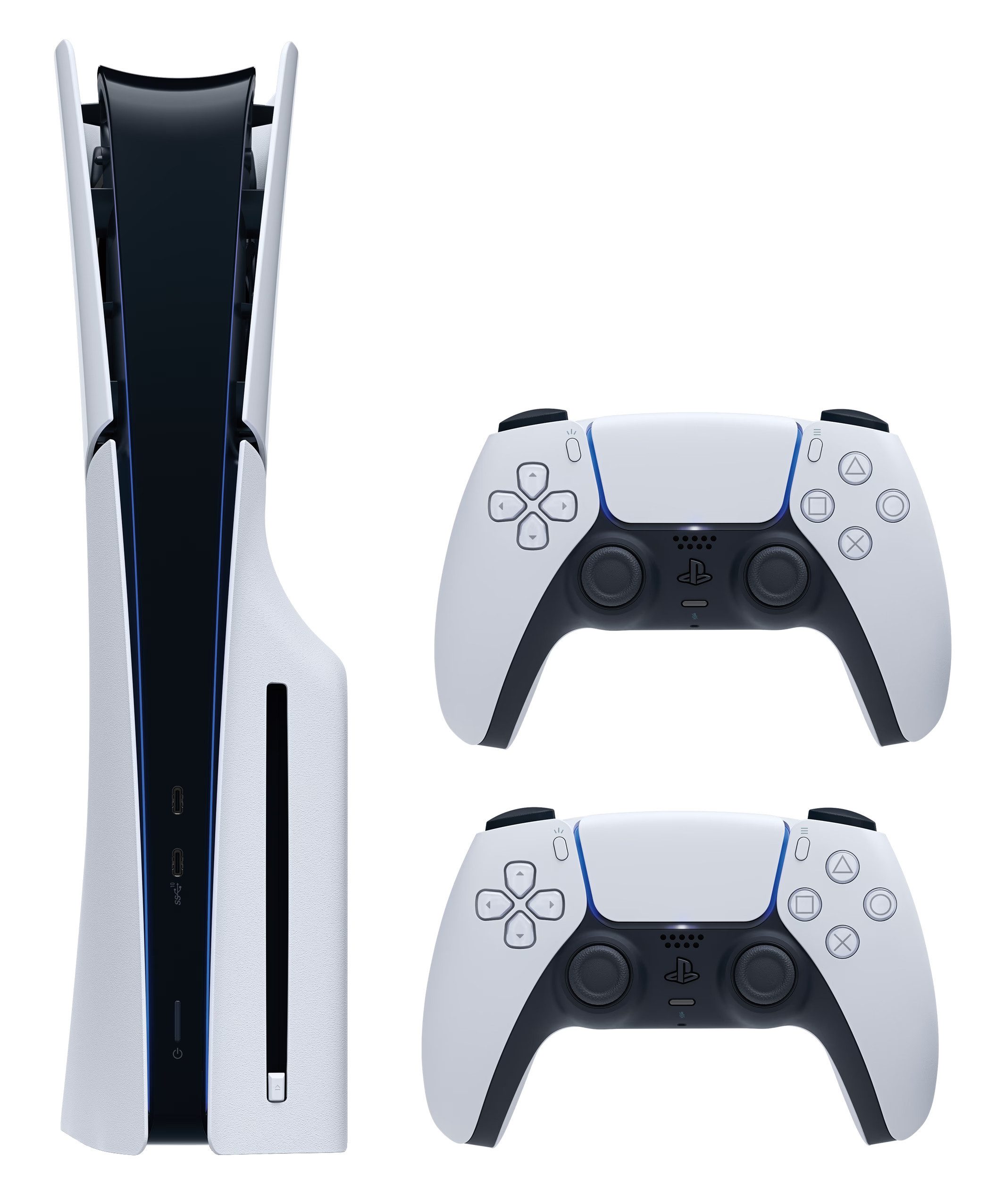Playstation Sony PlayStation 5 Slim Disc 1TB mit 2x PS5 DualSense Controller, Direkt für gemeinsames Gaming mit zusätzlichem Controller ausgestattet