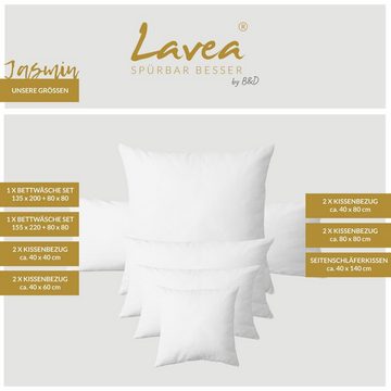 Bettwäsche Jasmin, Lavea, 155x220cm - mit Reißverschluss, 100% Baumwolle