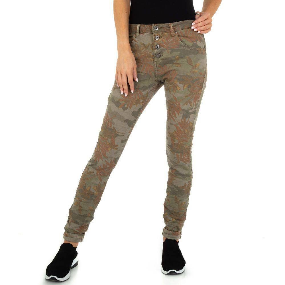 Ital-Design Skinny-fit-Jeans Damen Freizeit Camouflage Stretch Skinny Jeans in Khaki