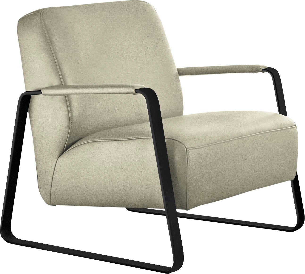 W.SCHILLIG Cocktailsessel quadroo Loungesessel, mit bezogenen Armlehnen, Gestell in Schwarz pulverbeschichtet