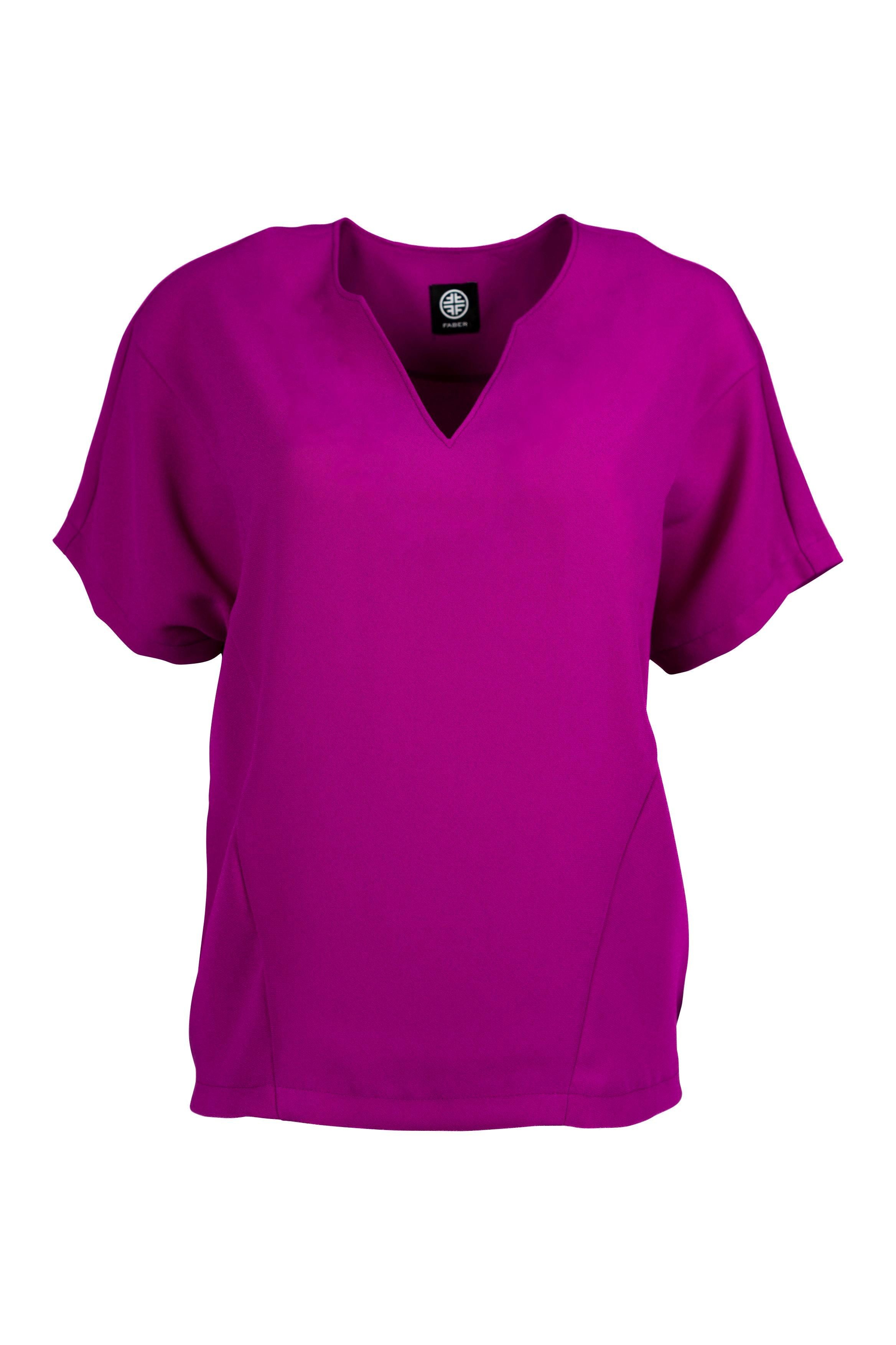 Faber Langarmbluse Oversize-Bluse mit raffiniertem V-Ausschnitt mit raffiniertem V-Ausschnitt