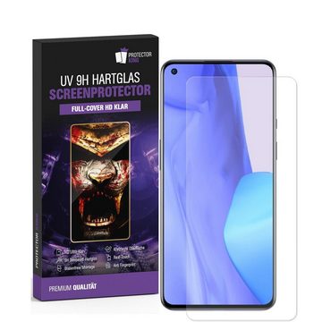 Protectorking Schutzfolie 2x 9H Hartglas für OnePlus 9 Pro FULL CURVED UV Liquid Schutzglas, (2-Stück), Displayschutzglas, Schutzglas Echtglas Tempered 9H Härte HD-KLAR