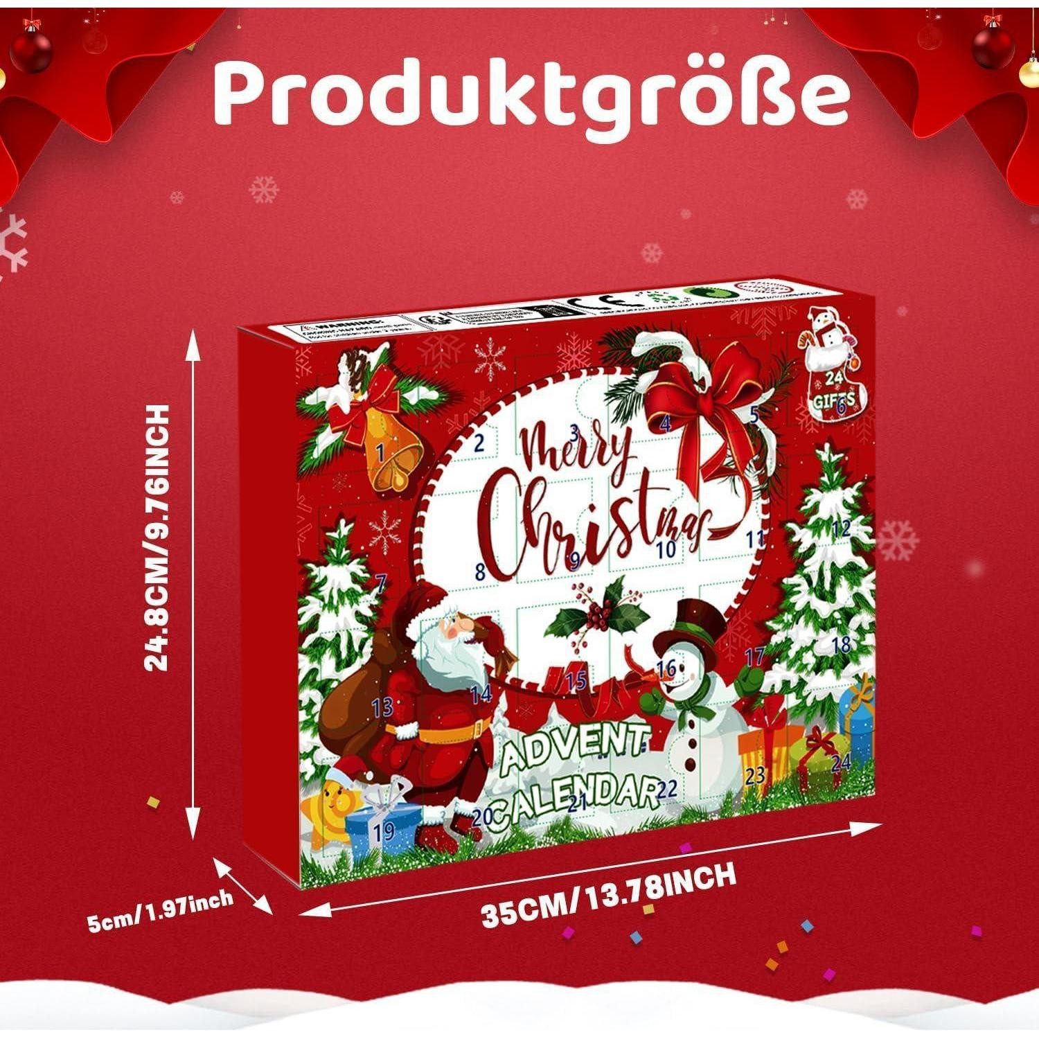 LuxusKollektion Adventskalender Adventskalender Socken 24 Paar Weihnachten Geschenk Rot-39-45 – Bild 5 von 5
