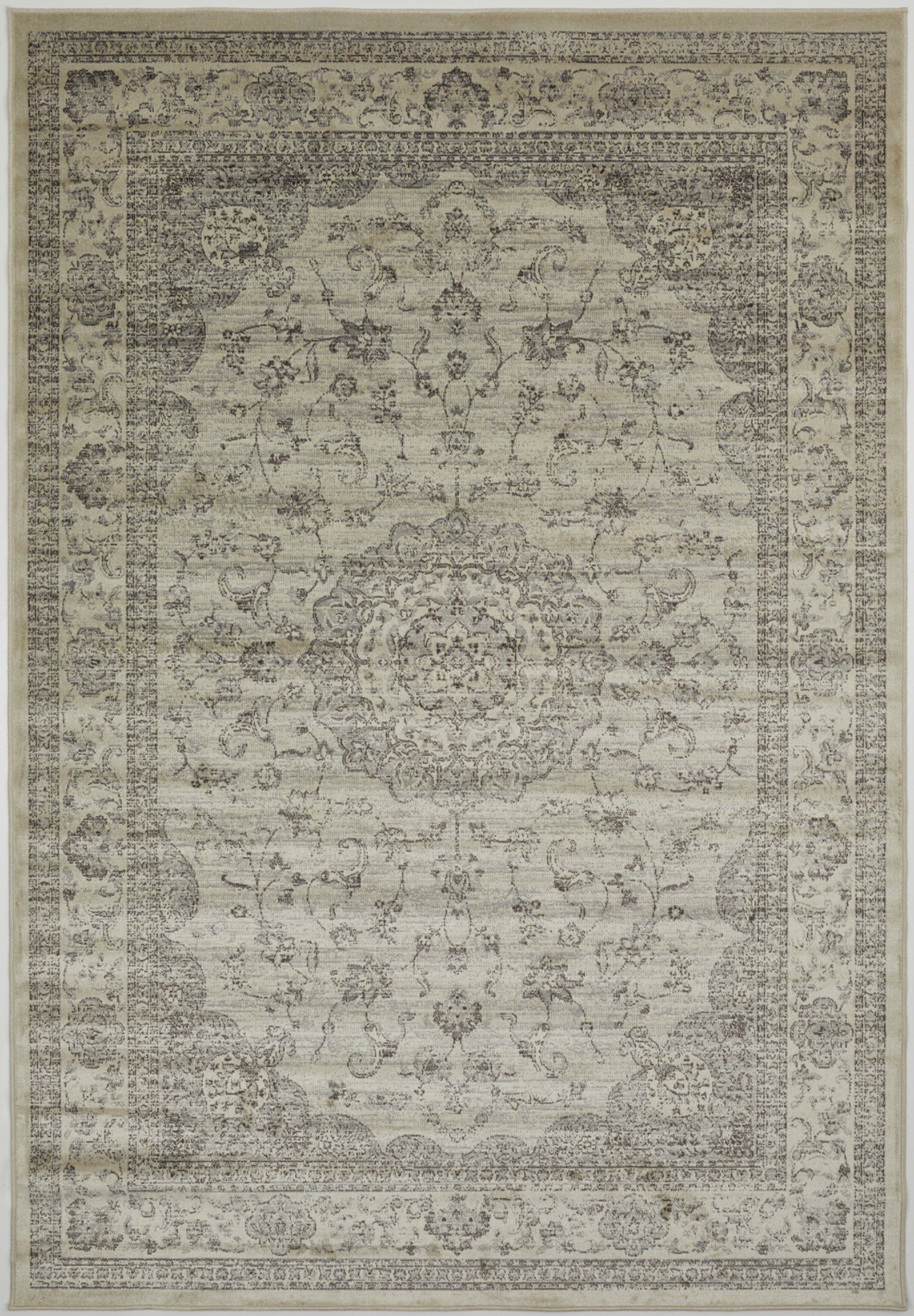 Orientteppich Ojoun, onloom, rechteckig, Höhe: 3.5 mm, Kurzflor, Vintage, pflegeleicht Beige-Grau