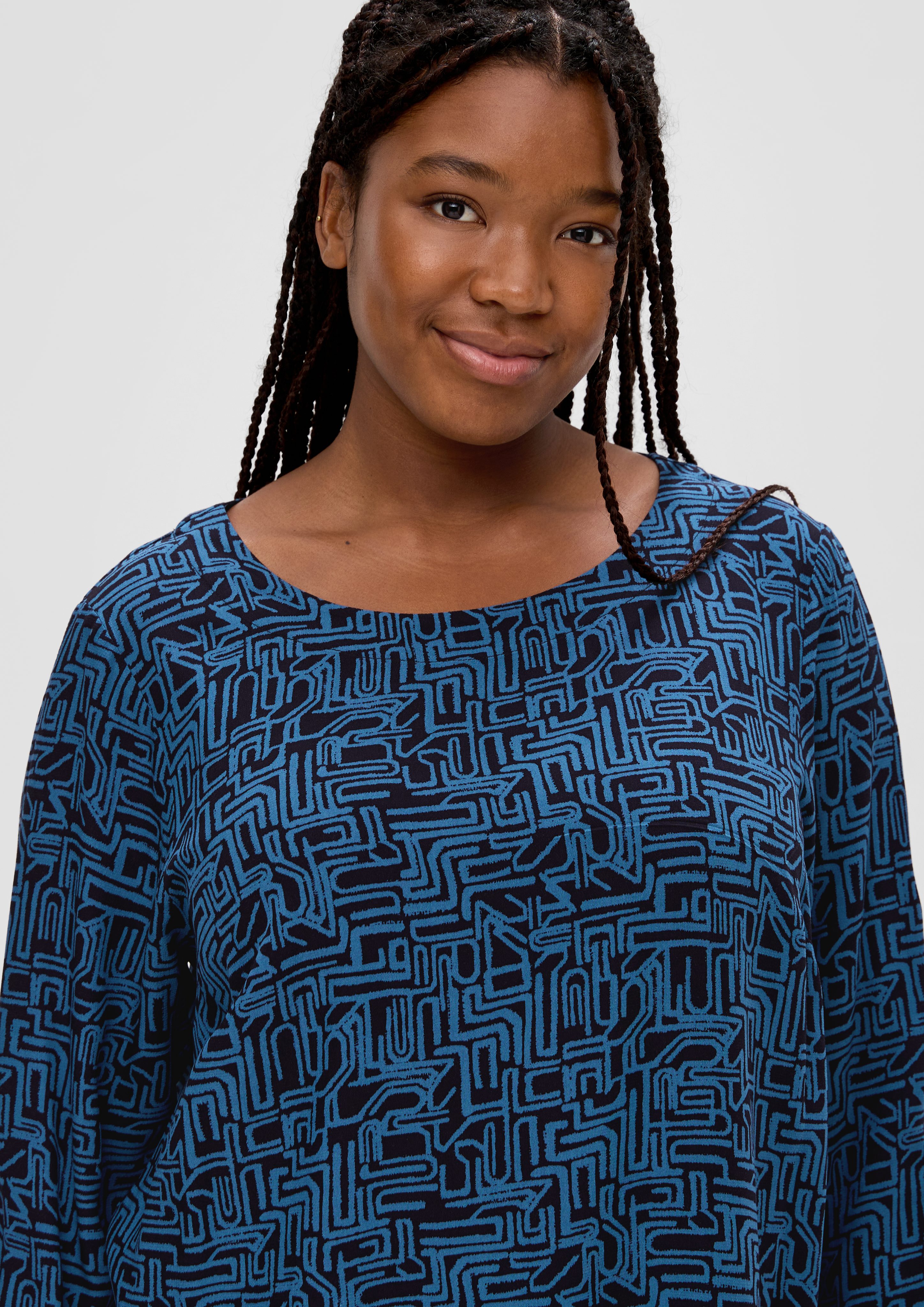 TRIANGLE Langarmbluse Crêpe-Bluse aus Viskose günstig online kaufen