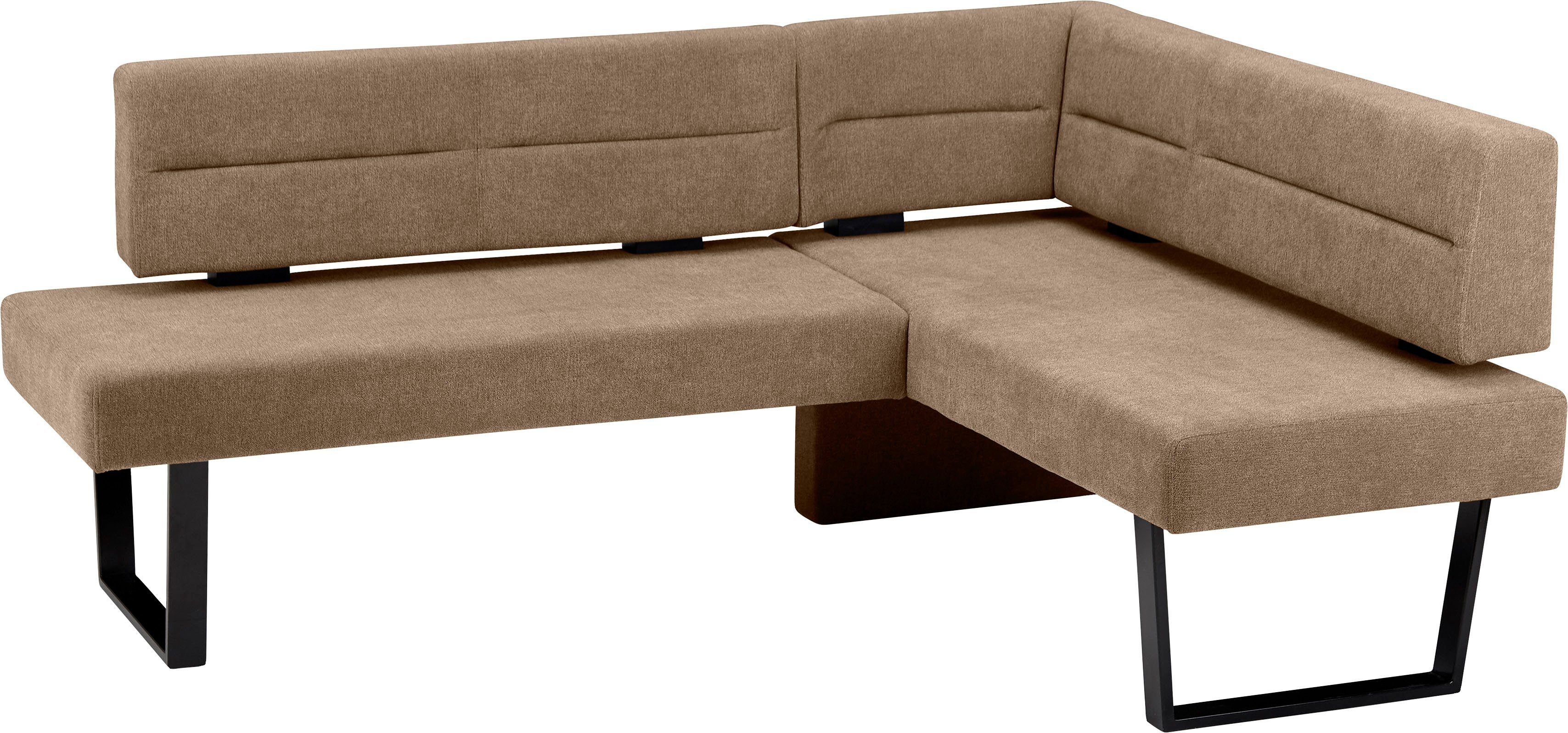 massivline&more Eckbank Martina, modernes Design, Gestell aus massivem Metall