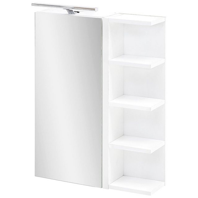 Lomadox Spiegelschrank MARCEY-04 Badezimmer mit Regal in weiß B x H x T ca. 50 x 76 x 16 cm