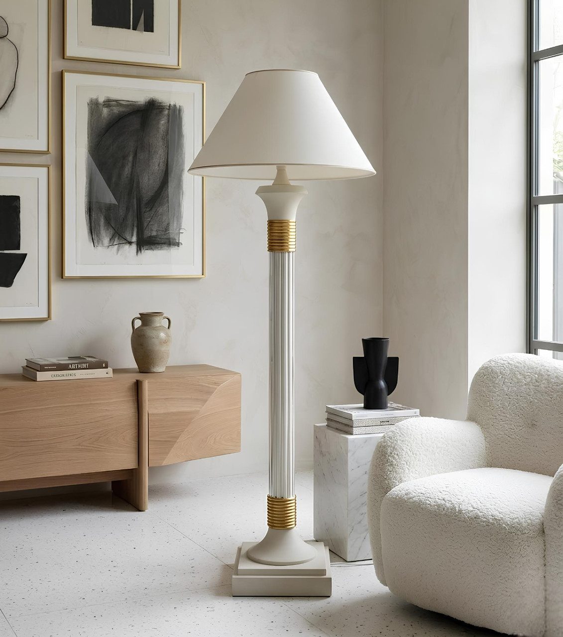 JVmoebel Stehlampe Standleuchte Medusa in elegantem Design aus hochwertigem Material, Made in Europa