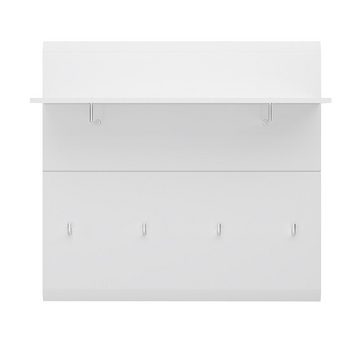 Lomadox Garderoben-Set MALABO-129, (Spar-Set, 2-St), Garderobenpaneel und Schuhbank inkl. Sitzkissen in weiß Hochglanz