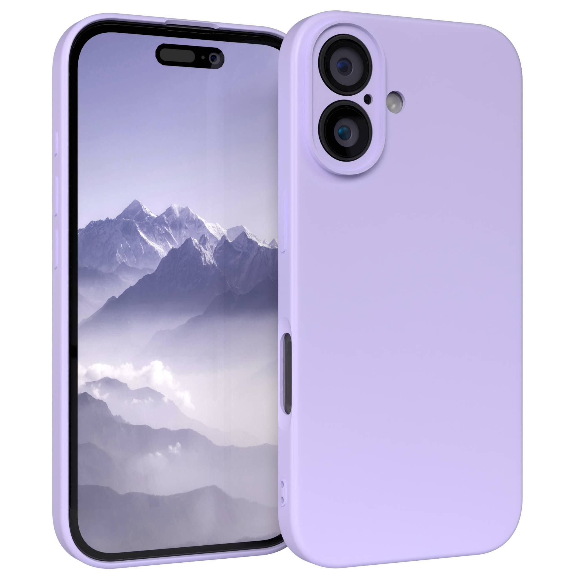 EAZY CASE Handyhülle TPU Hülle mit/-ohne MagSafe Apple iPhone 16 6,1 Zoll, Silikonhülle stoßfest Smart Slimcover Case Dünn Violett / Lavendel