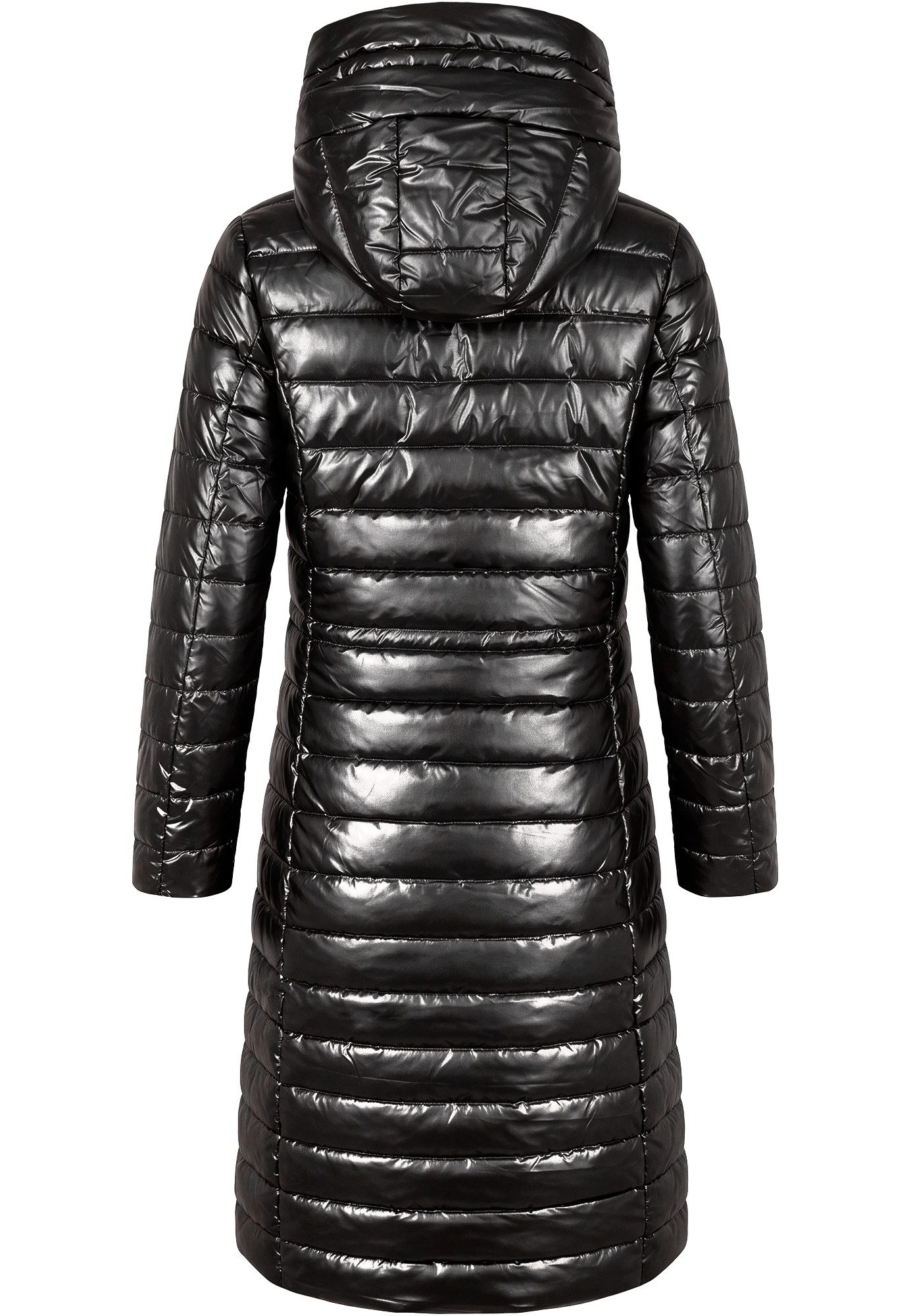 REPUBLIX Winterjacke ANISA Damen Gefütterte Glanz Winter Jacke Mantel Parka mit großer Kapuze – Bild 4 von 4