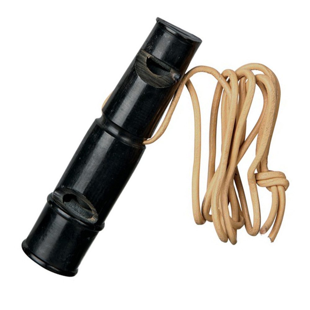 Hundepfeife Büffelhorn Pfeife mit Lederband für Hunde