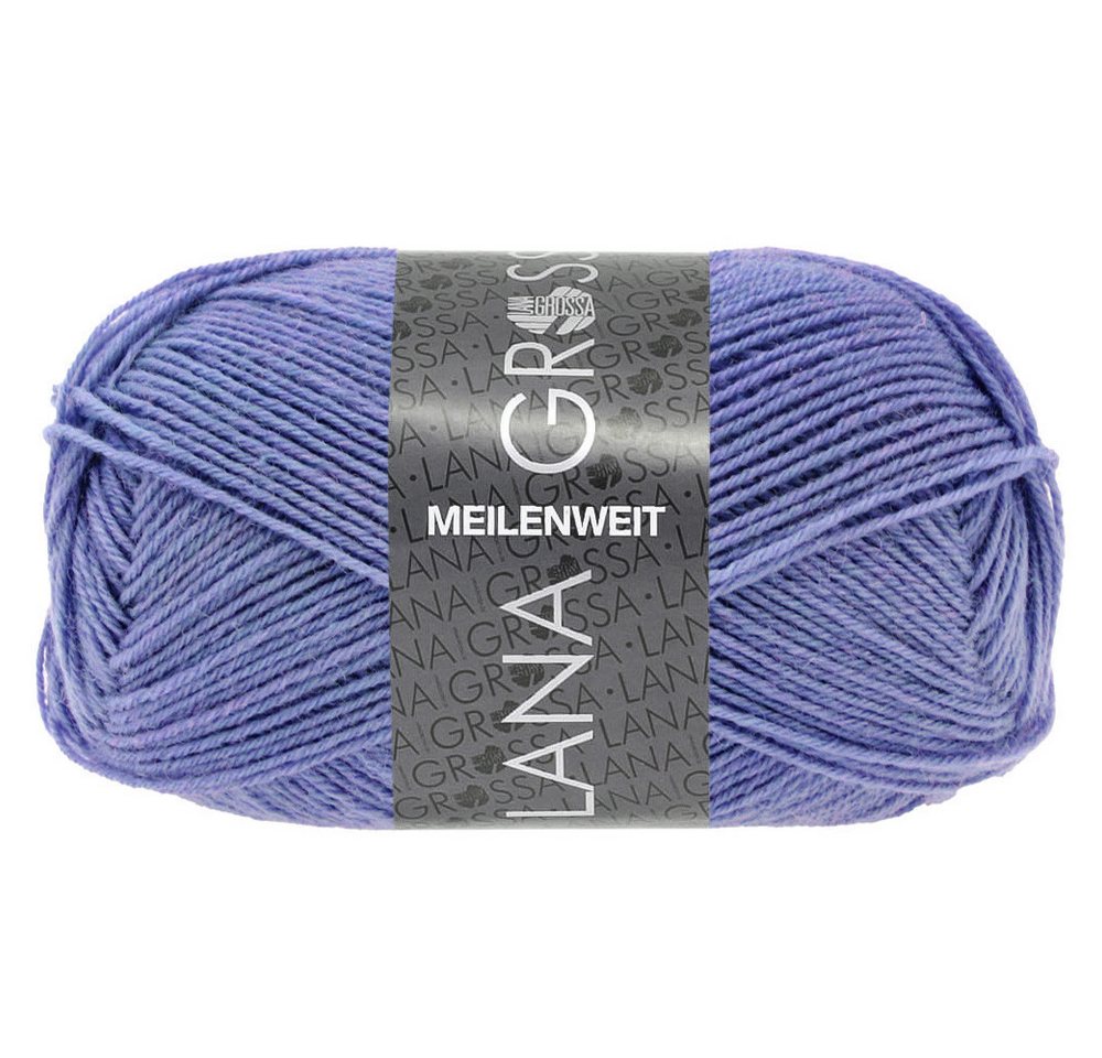 LANA GROSSA MEILENWEIT 50 g UNI Häkelwolle, 210 m (4-fach Sockenwolle mit 80 % Schurwolle), 50 g