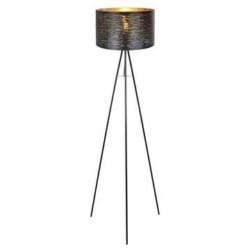 Globo Stehlampe, Leuchtmittel nicht inklusive, Stehlampe Standlampe Stehleuchte Wohnzimmerlampe schwarz gold H 153 cm