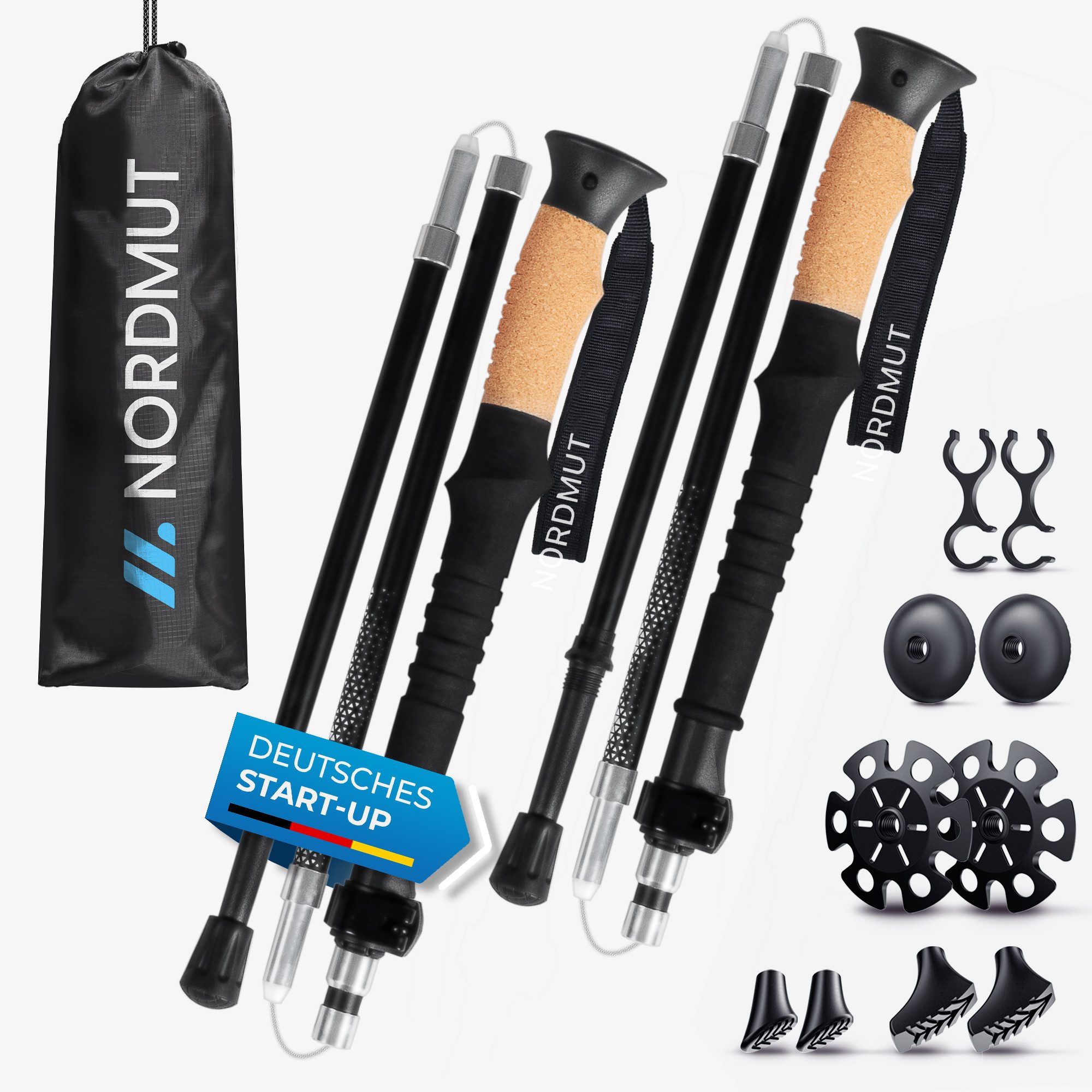 Nordmut Треккинговые палки NORDMUT® Треккинговые палки faltbar – Ultraleichte Nordic Walking Палочки