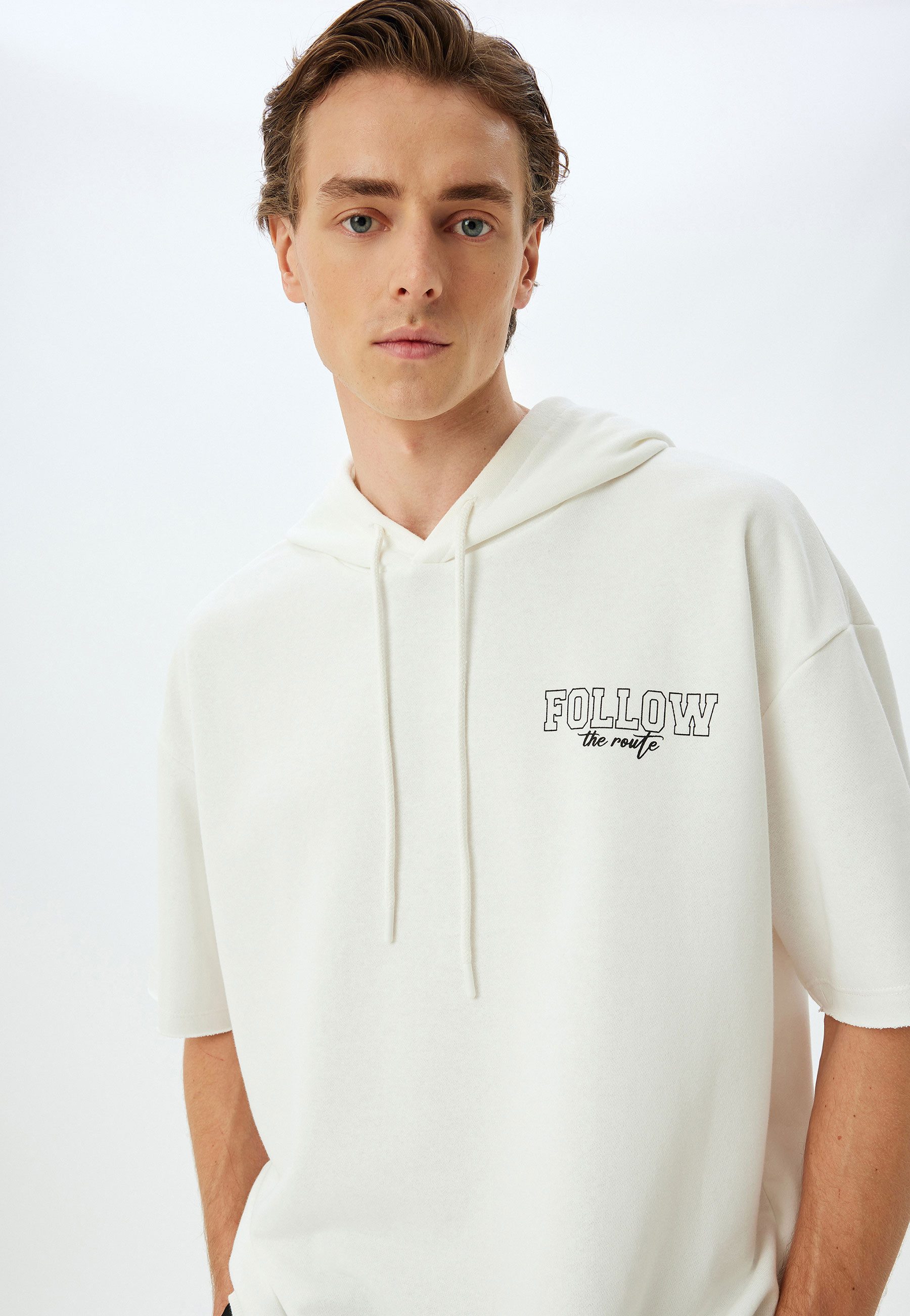 Koton Kapuzensweatshirt Kapuzenkragen Mit Aufdruck